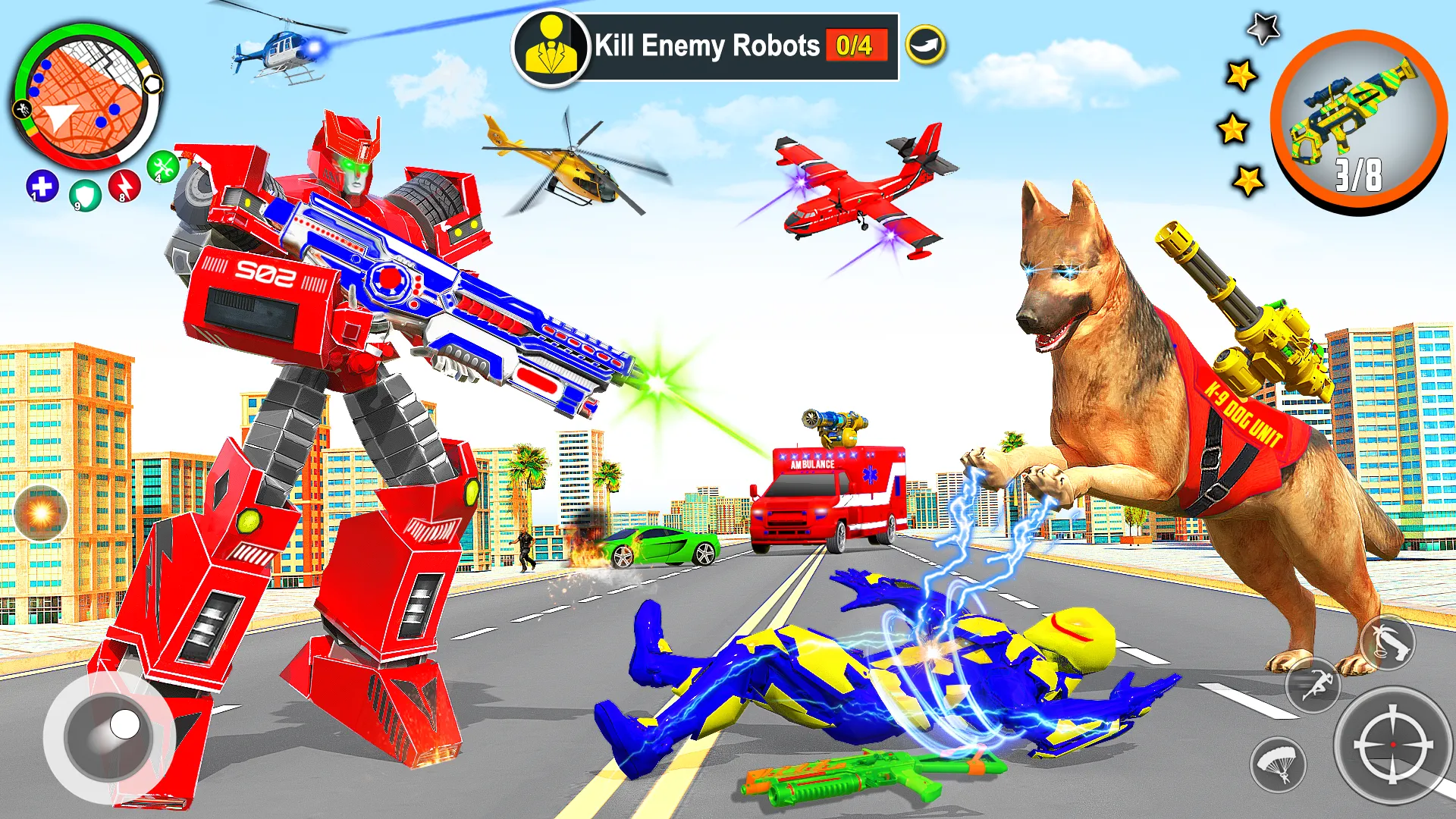 Ambulance Dog Robot Mech Wars | Indus Appstore | Screenshot