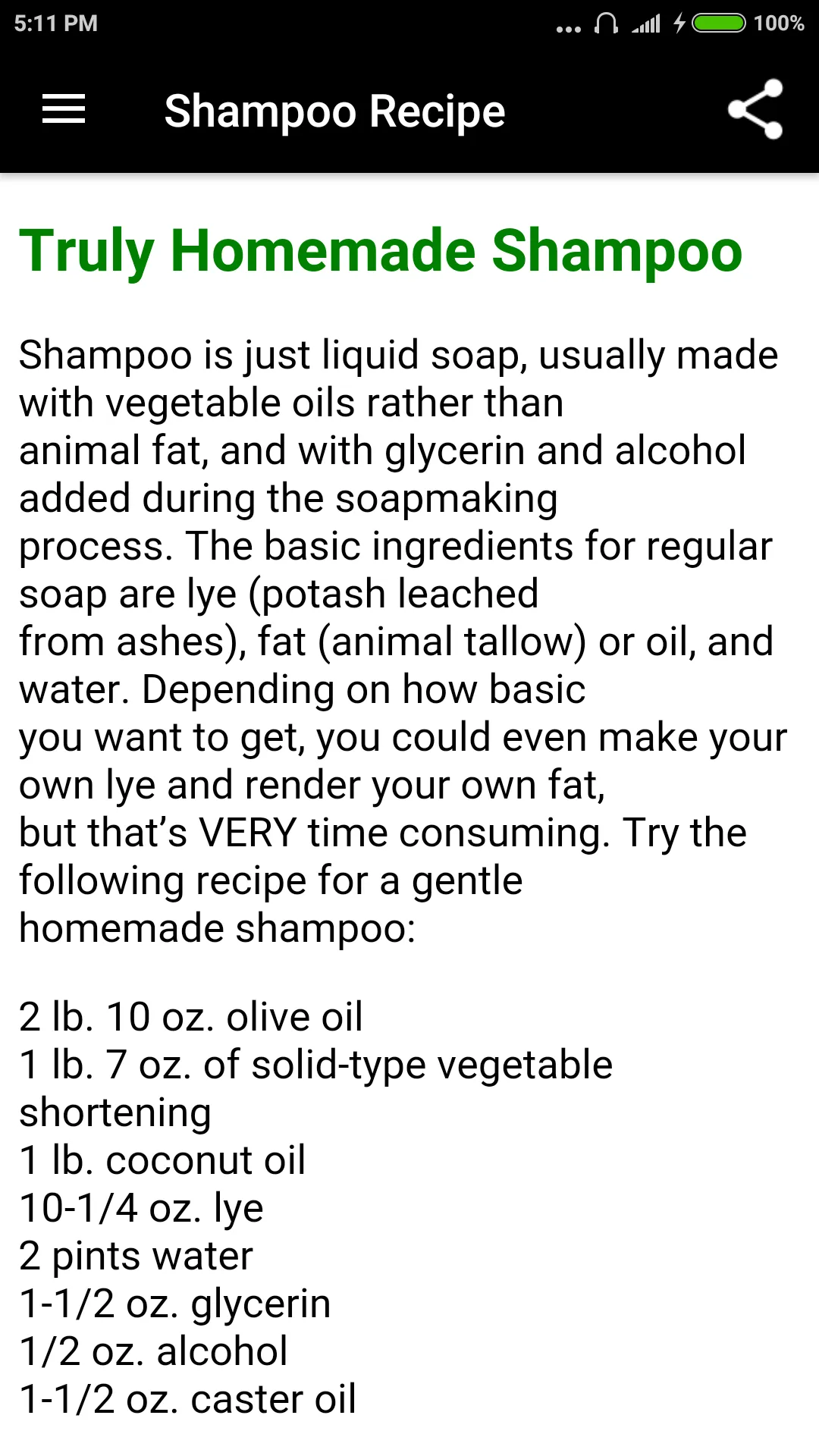 Shampoo Recipe | Indus Appstore | Screenshot