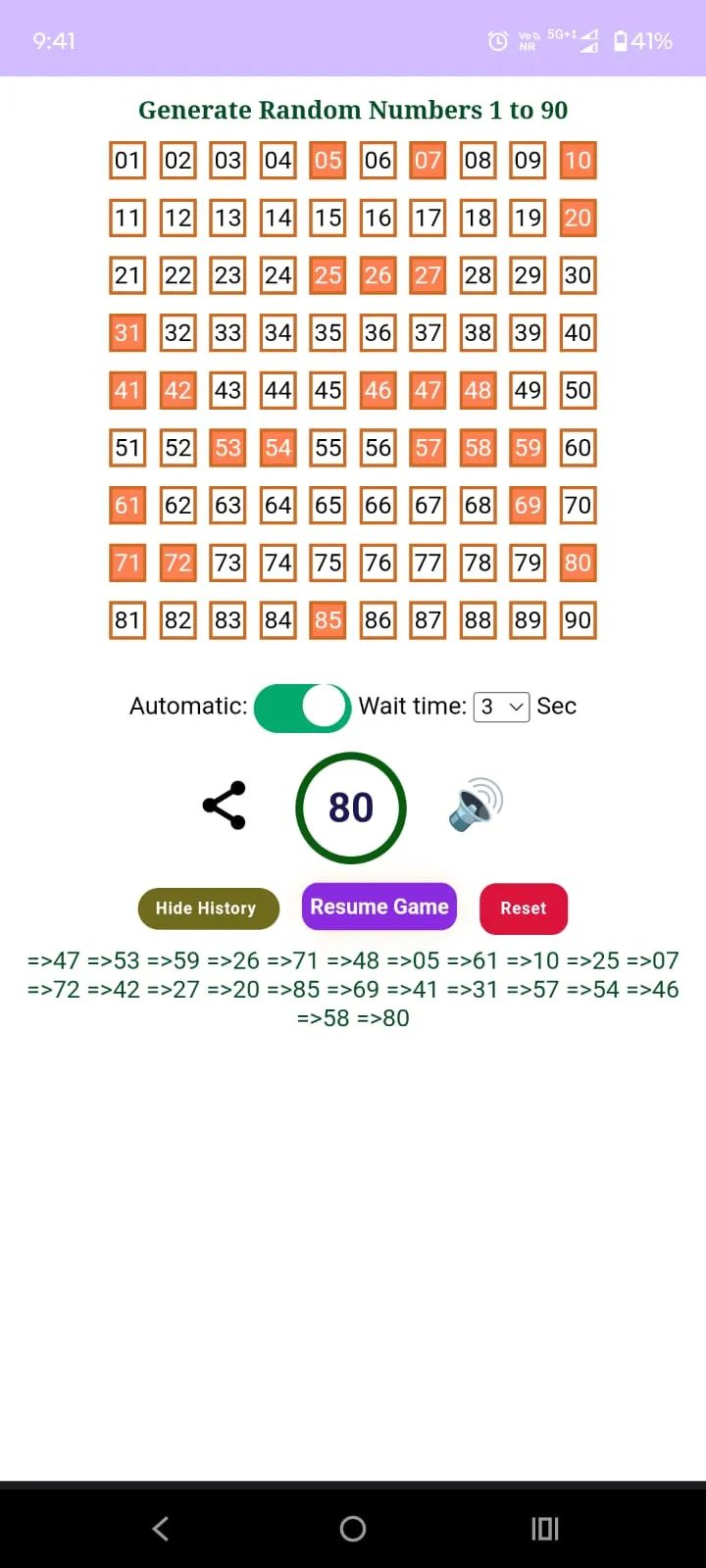 Housie Numbers 1 to 90 | Indus Appstore | Screenshot