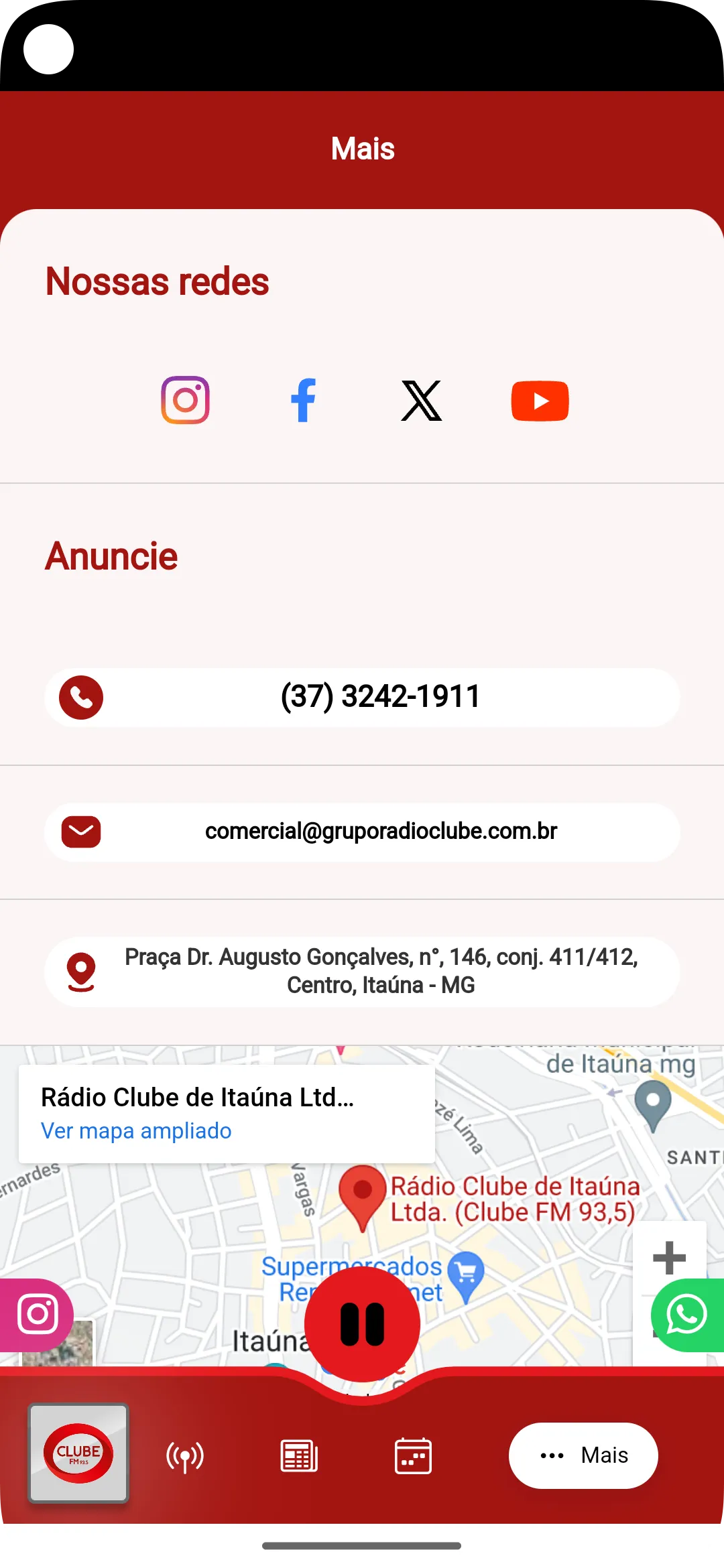 Clube FM 93,5 | Indus Appstore | Screenshot