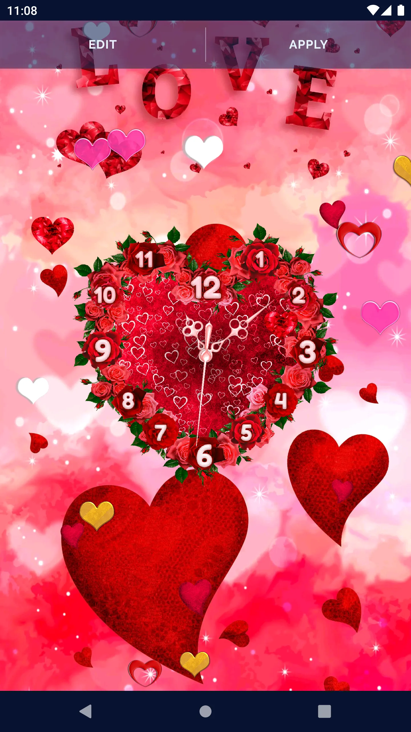 Hearts Love Clock Wallpapers | Indus Appstore | Screenshot
