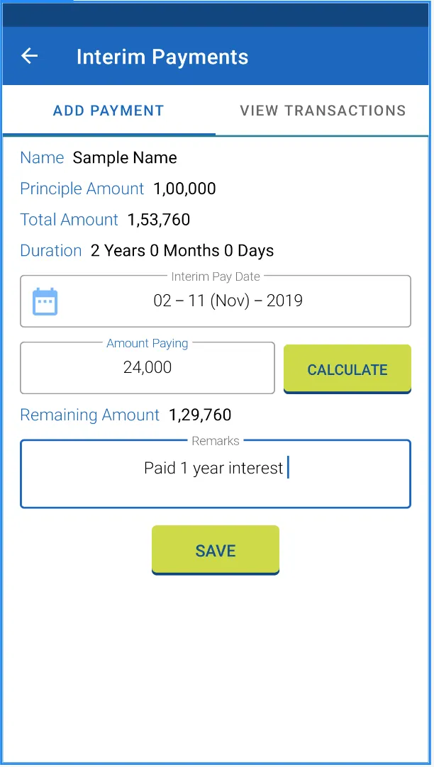 Village Interest Calculator | Indus Appstore | Screenshot