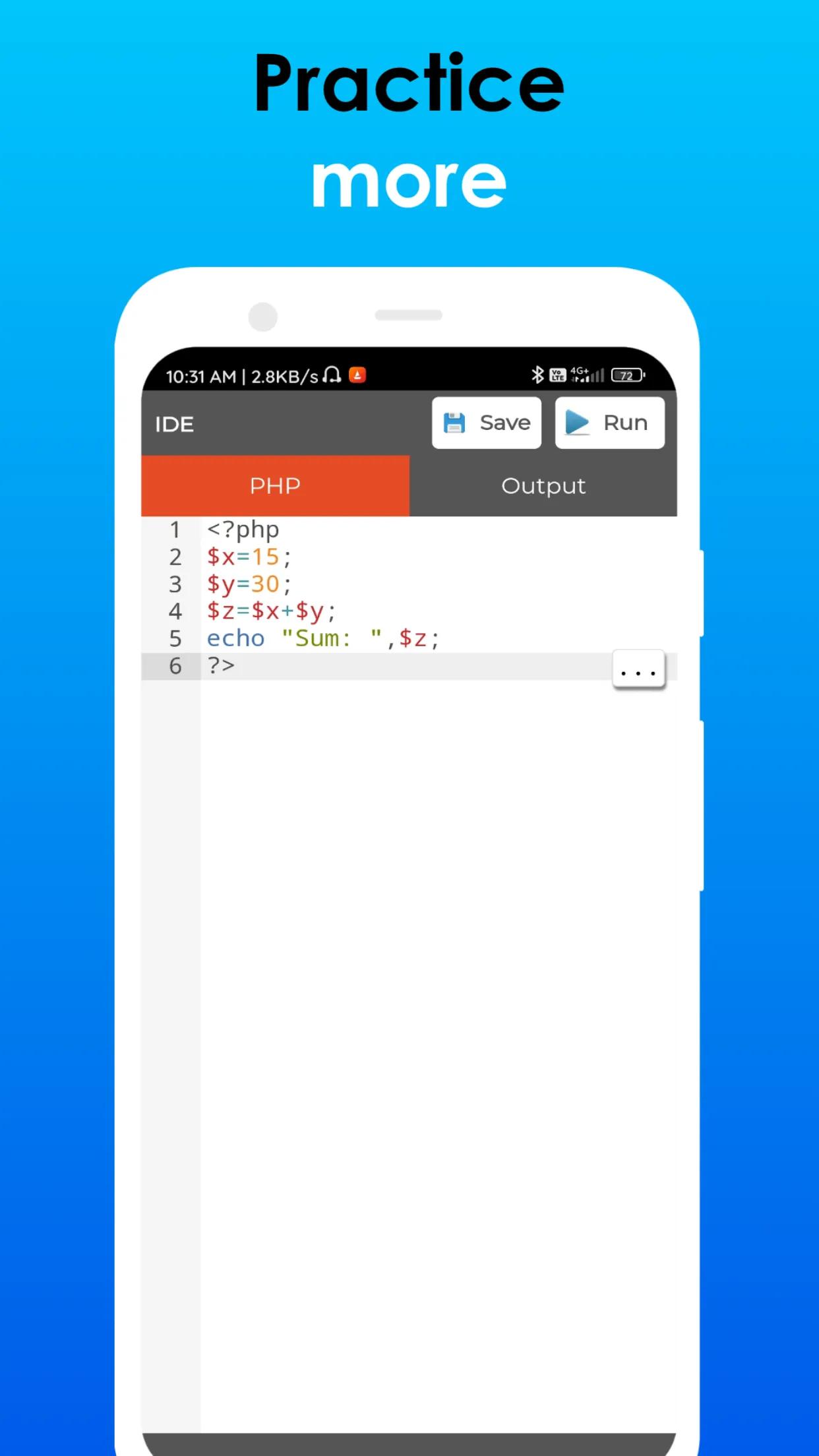 PHP Editor - Code & run PHP | Indus Appstore | Screenshot