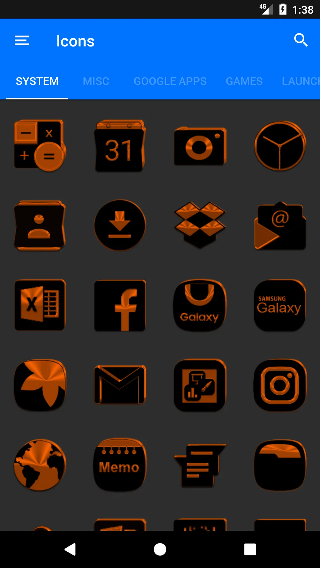 Black and Orange Icon Pack | Indus Appstore | Screenshot