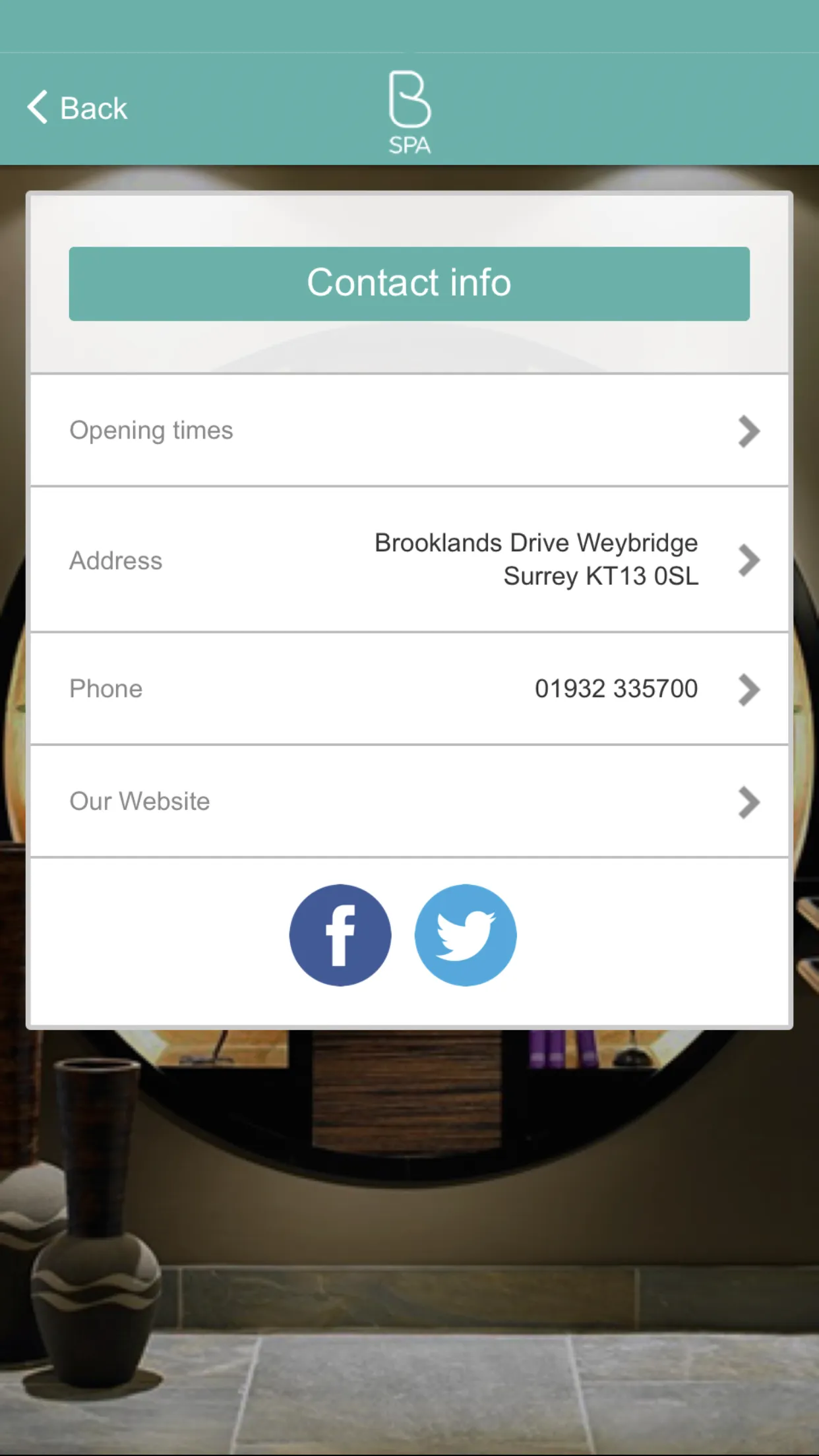 BSpa at Brooklands Hotel | Indus Appstore | Screenshot