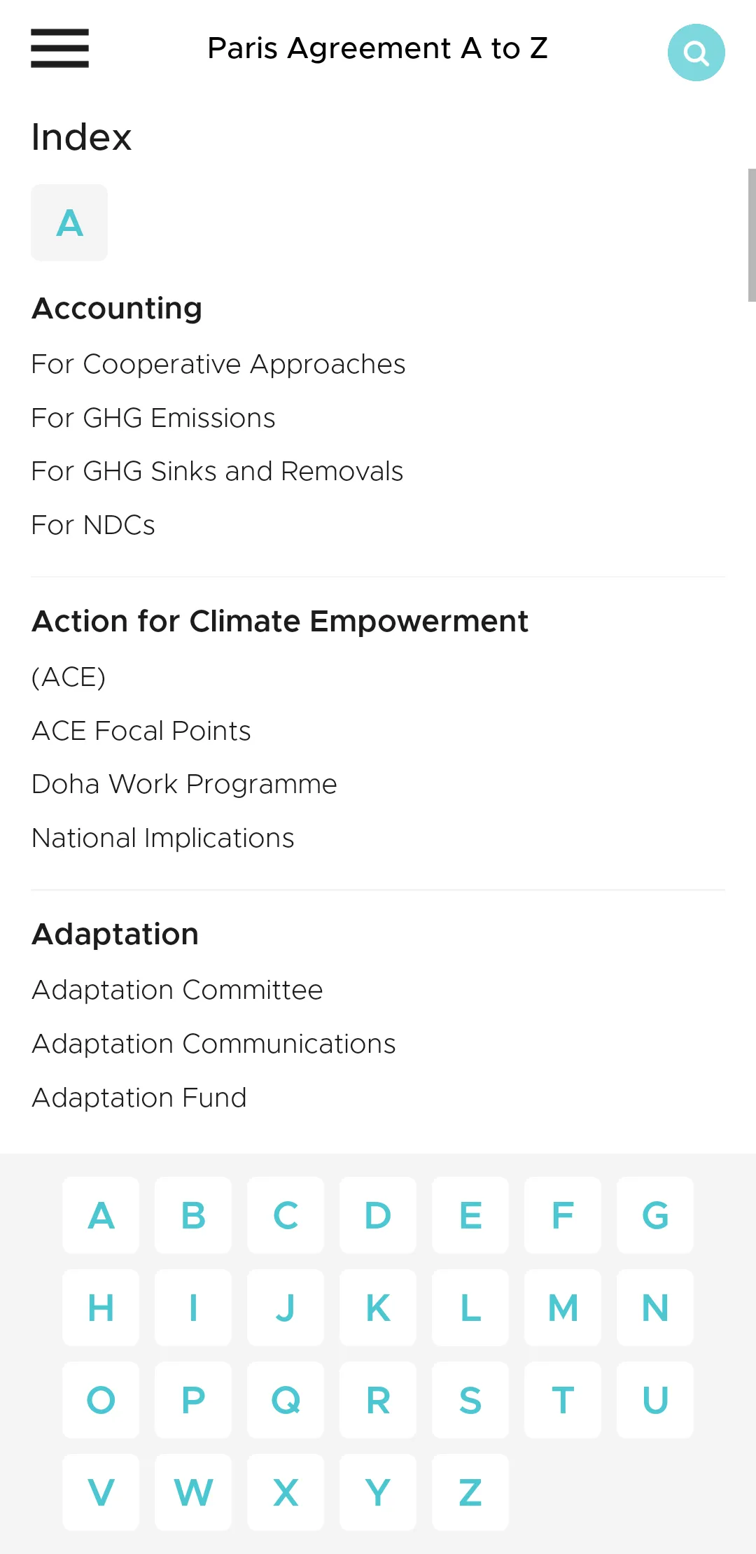 Paris Agreement A to Z | Indus Appstore | Screenshot