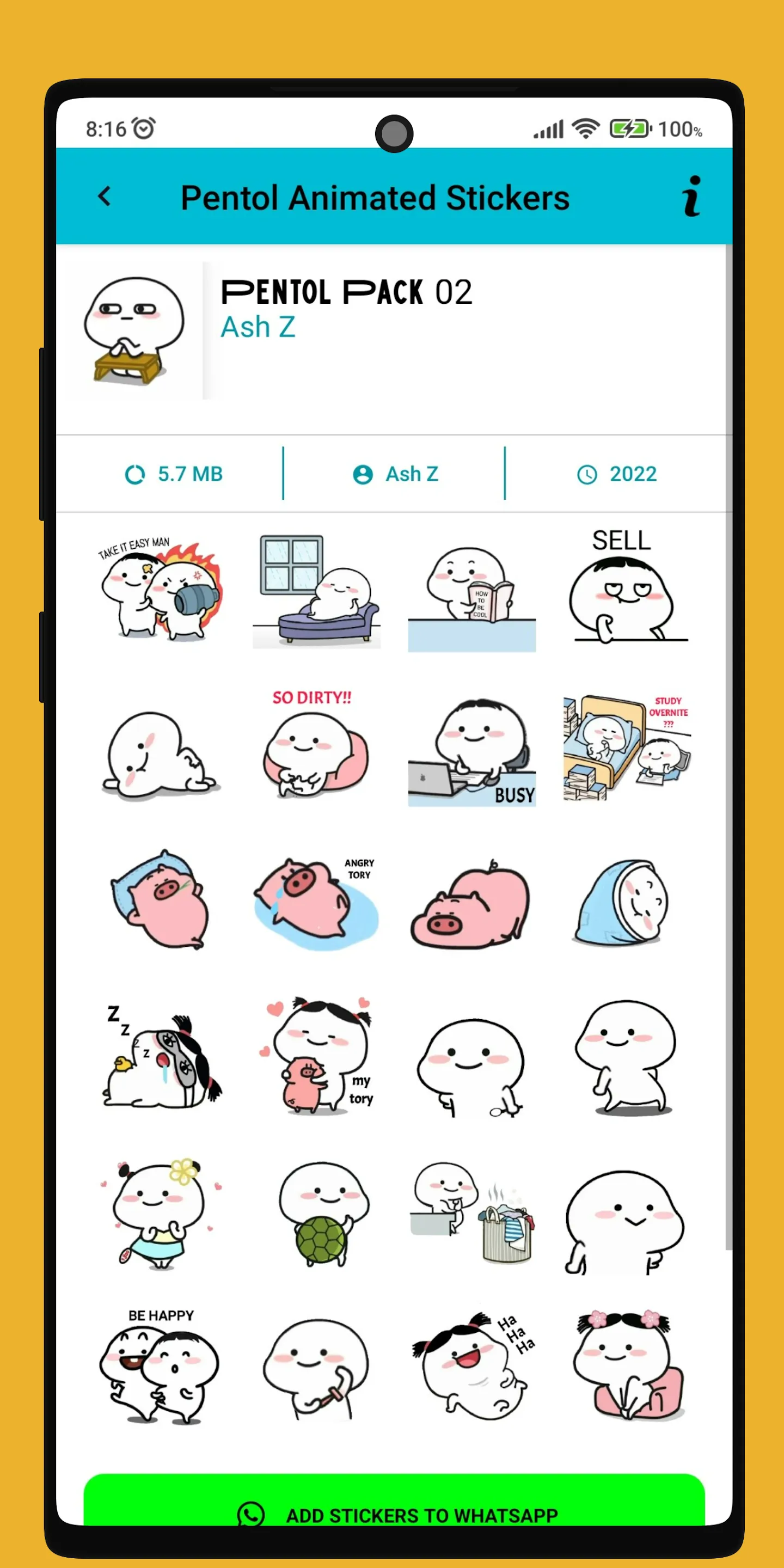 Pentol Animated Stickers | Indus Appstore | Screenshot