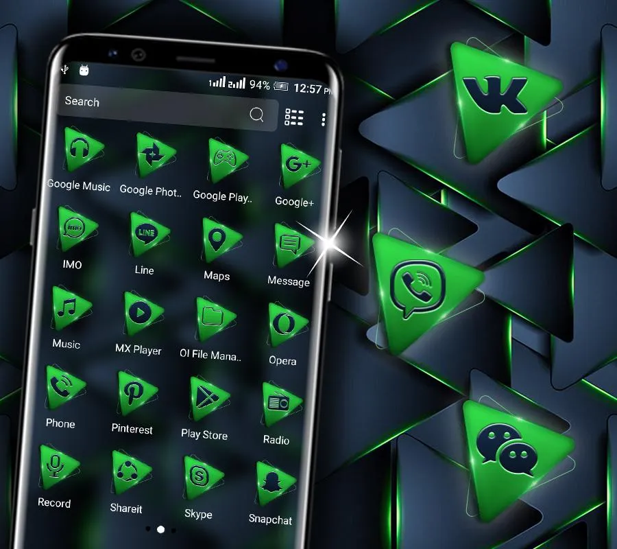 Neon Triangle Launcher Theme | Indus Appstore | Screenshot