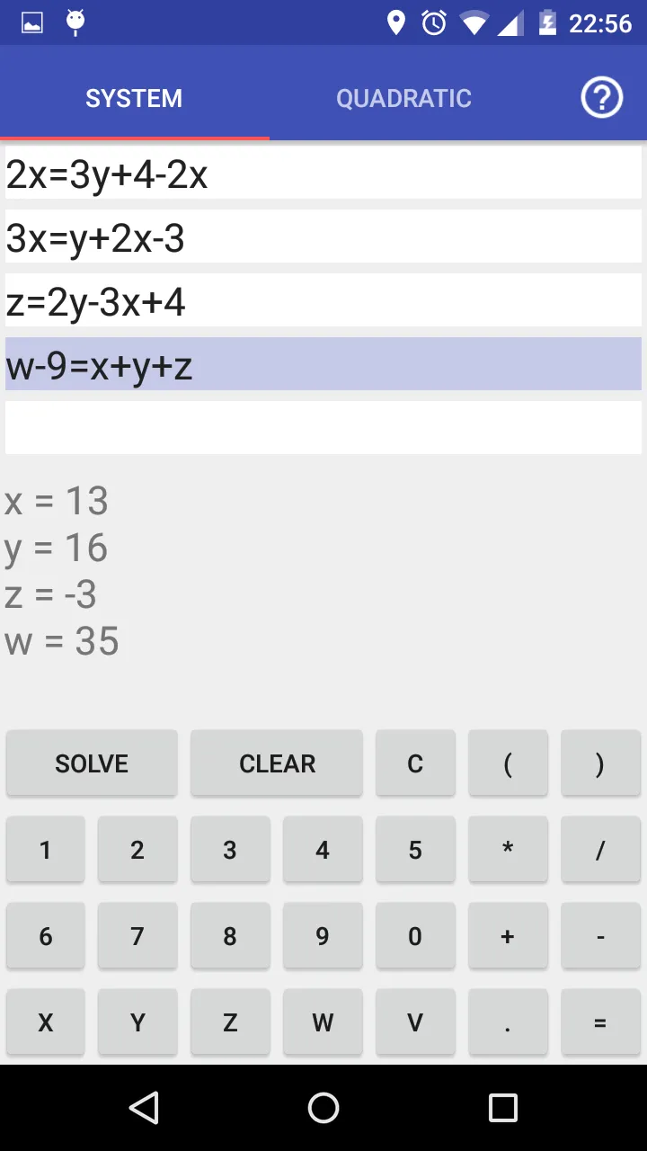 Equation System Solver | Indus Appstore | Screenshot