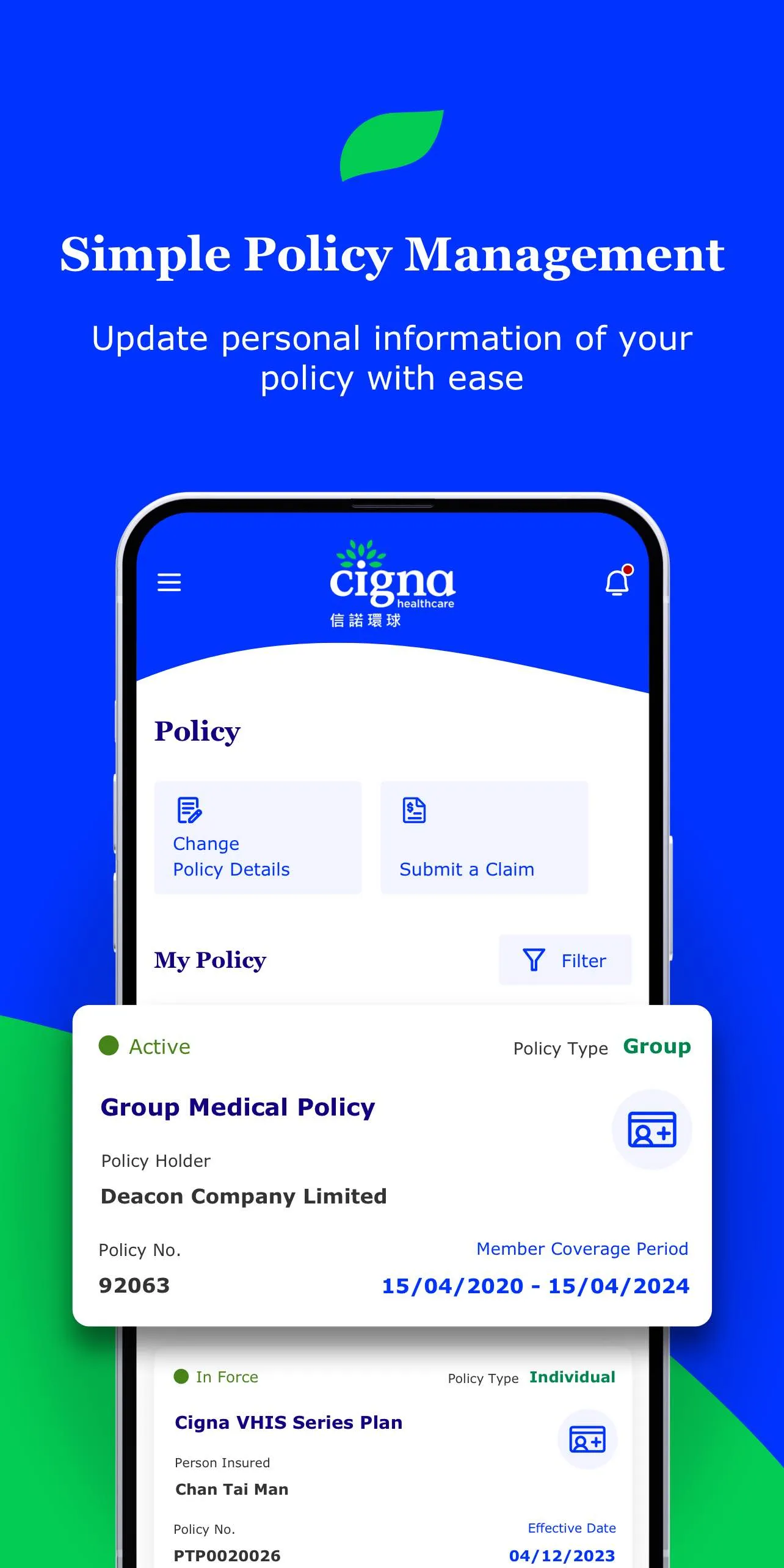 MyCigna HK | Indus Appstore | Screenshot