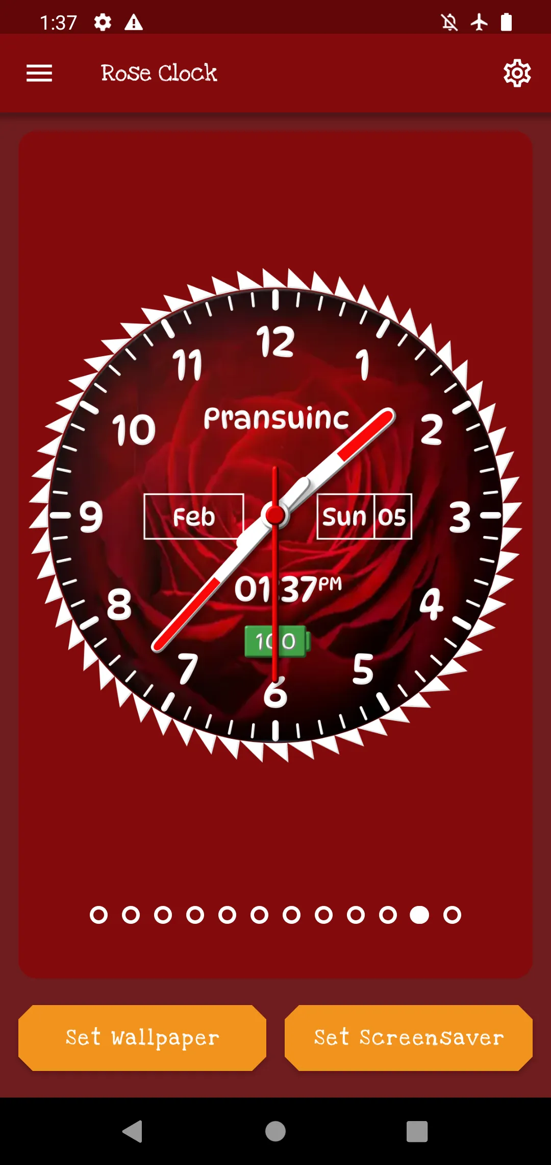 Rose clock live wallpaper | Indus Appstore | Screenshot