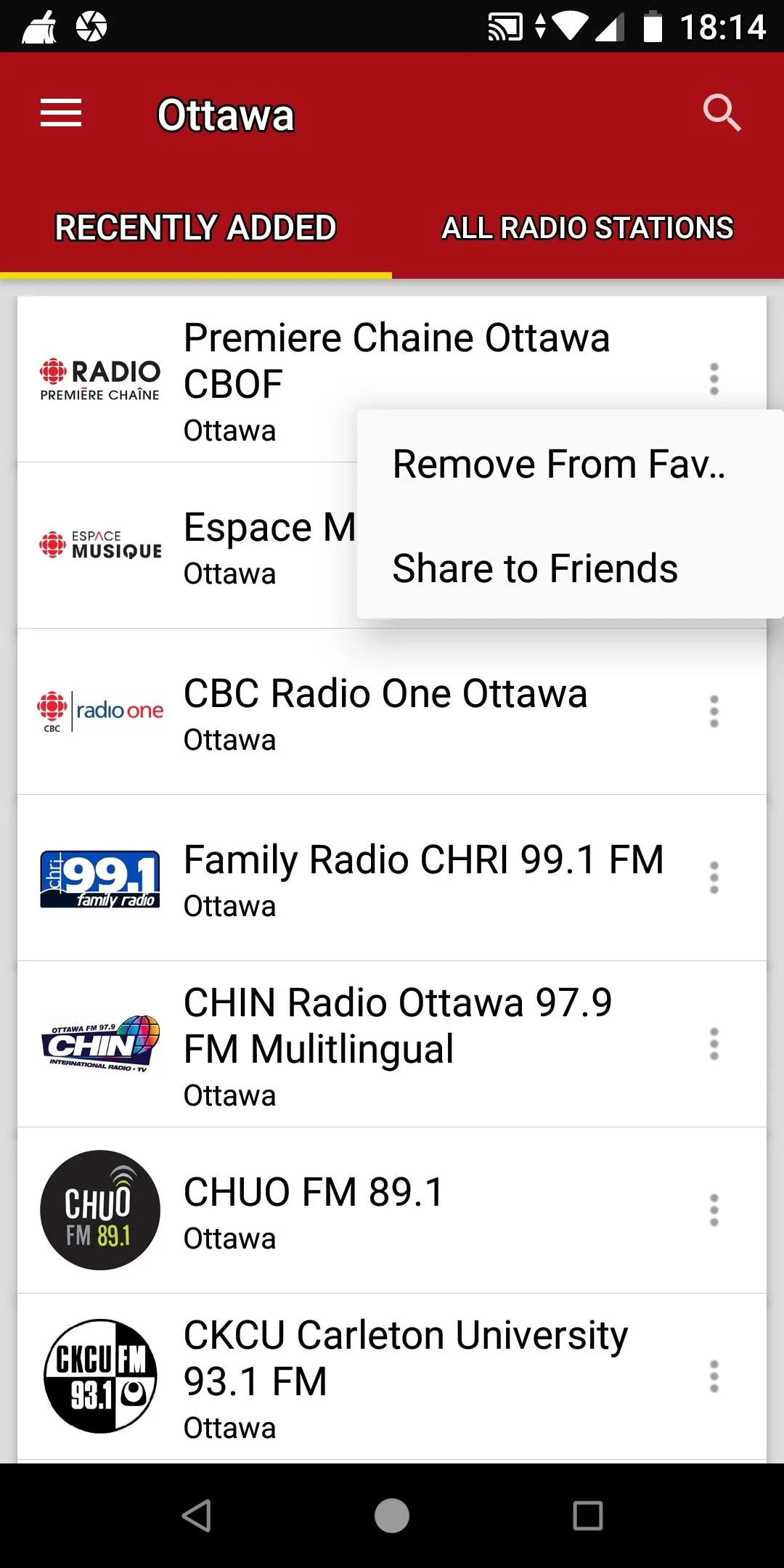 Ottawa Radio Stations - Canada | Indus Appstore | Screenshot