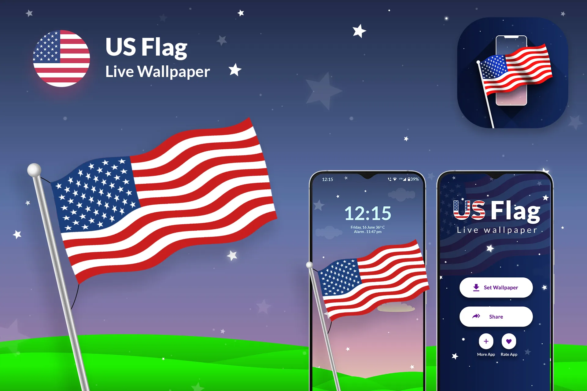 USA America Flag - US Flag LWP | Indus Appstore | Screenshot