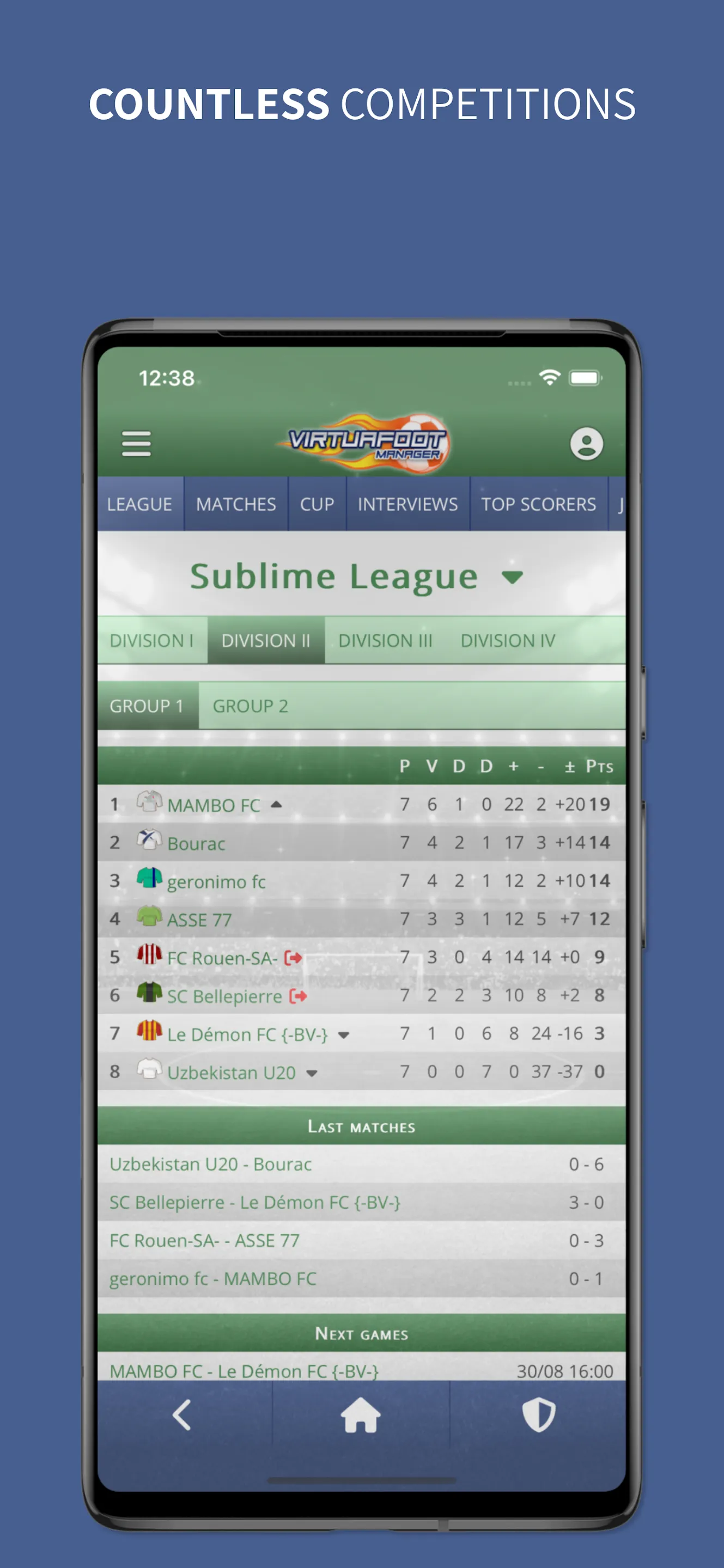 Virtuafoot Football Manager | Indus Appstore | Screenshot