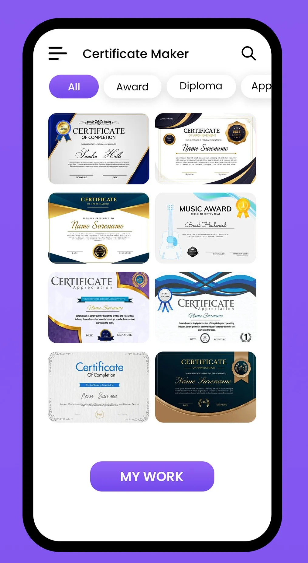 Certificate Maker Pro 2024 | Indus Appstore | Screenshot