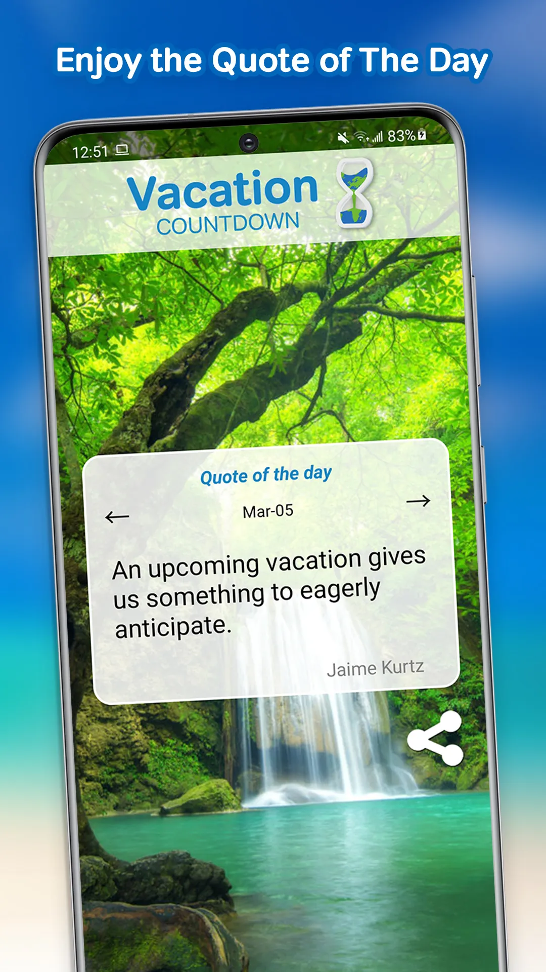 Vacation Countdown App | Indus Appstore | Screenshot