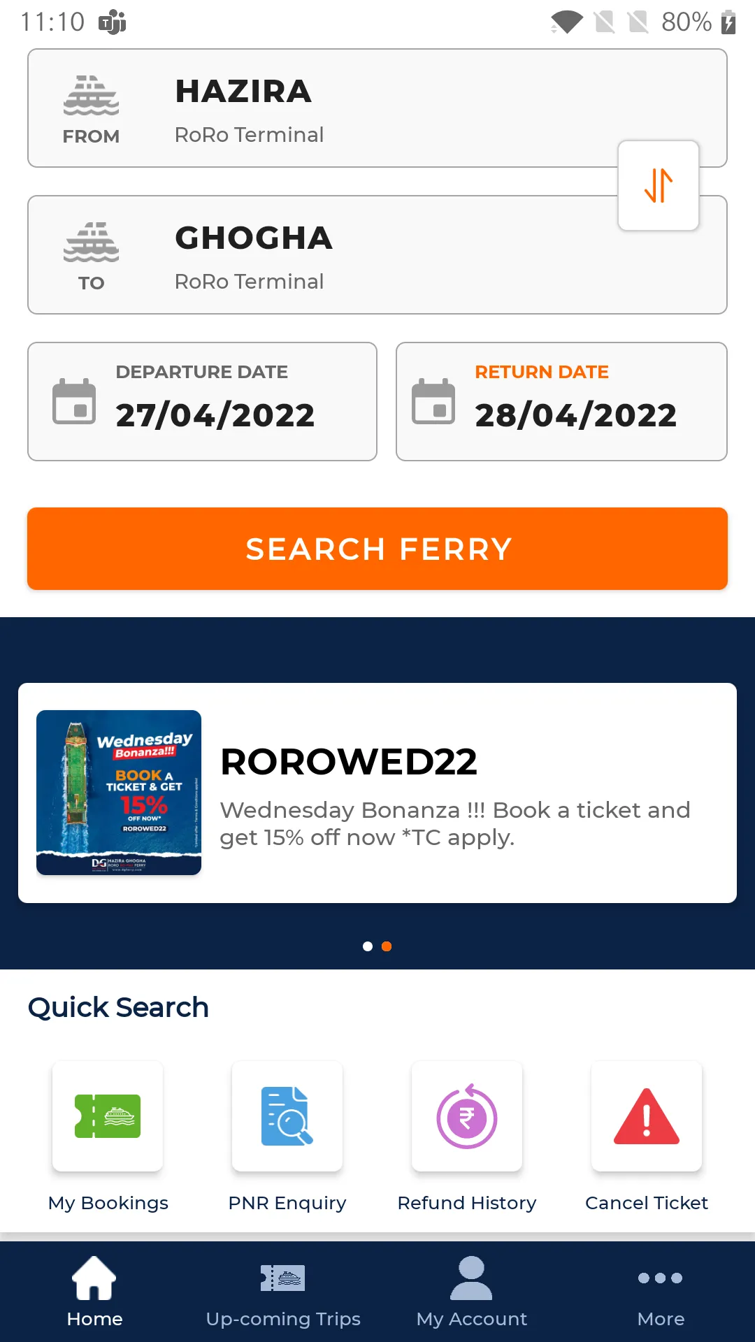 Hazira Ghogha RoRo Ferry | Indus Appstore | Screenshot