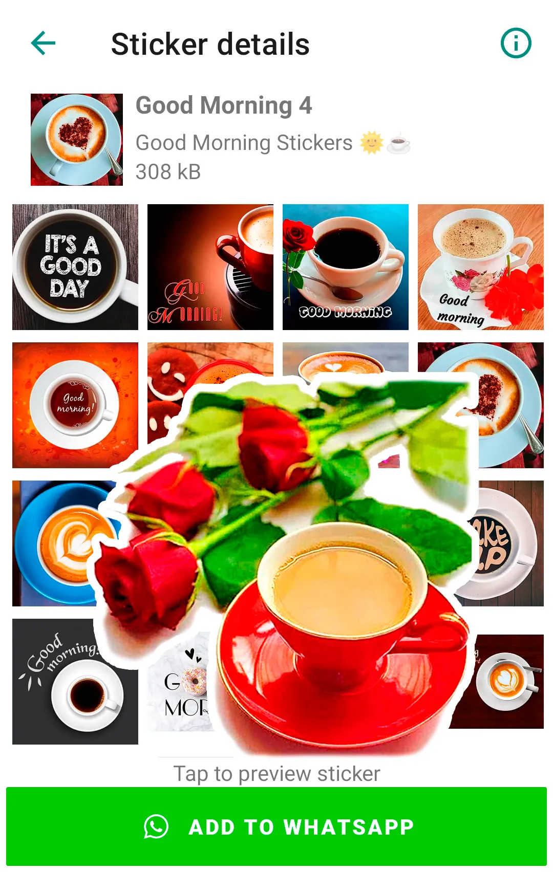 Good Morning Stickers | Indus Appstore | Screenshot