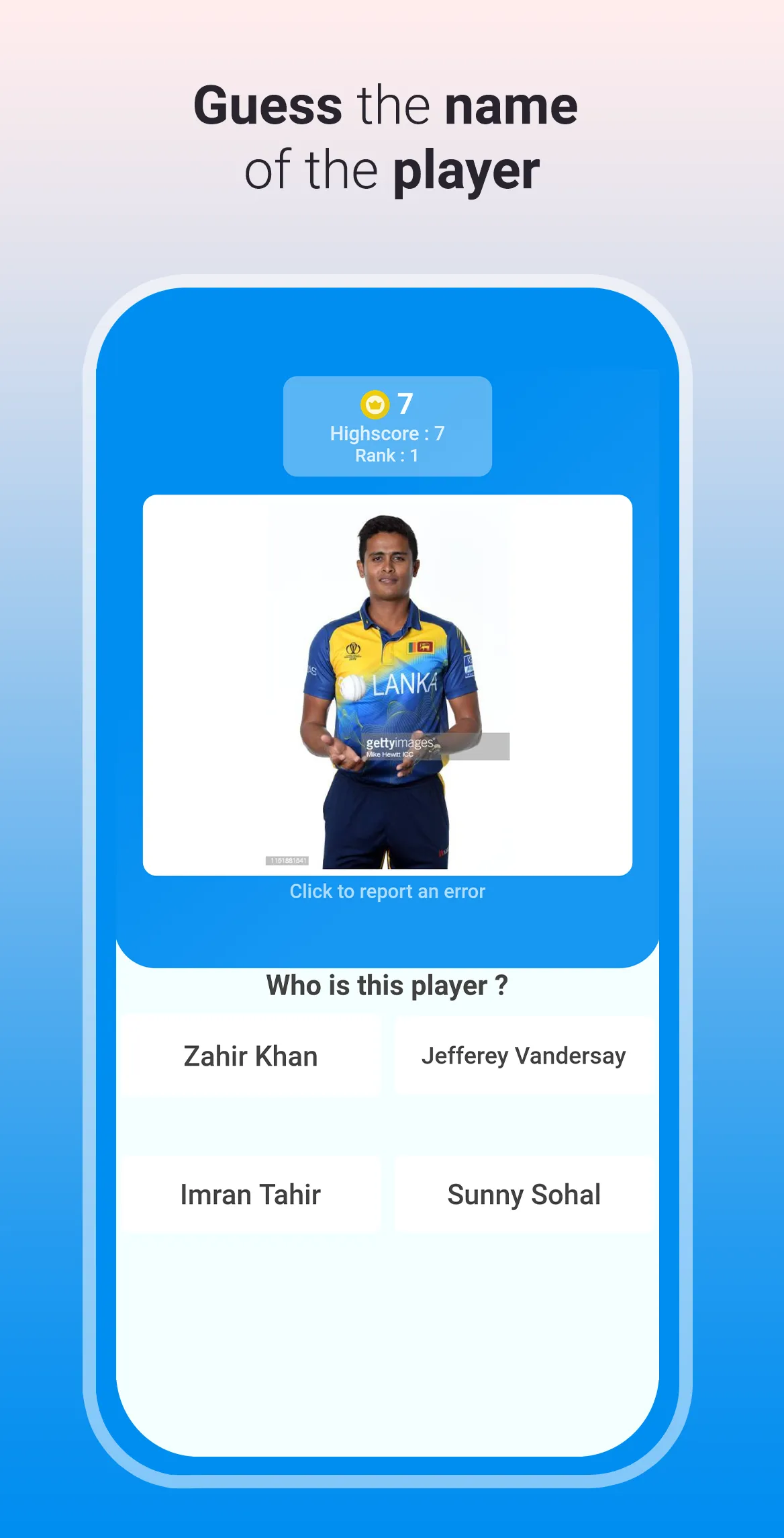 Cricket Quiz - cricketers | Indus Appstore | Screenshot