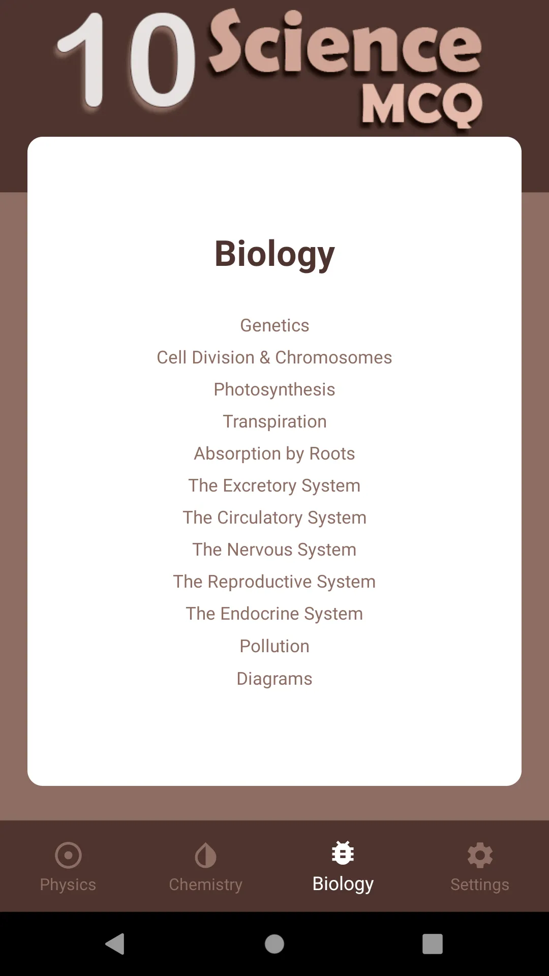 ICSE MCQ - Class 10th(Science) | Indus Appstore | Screenshot