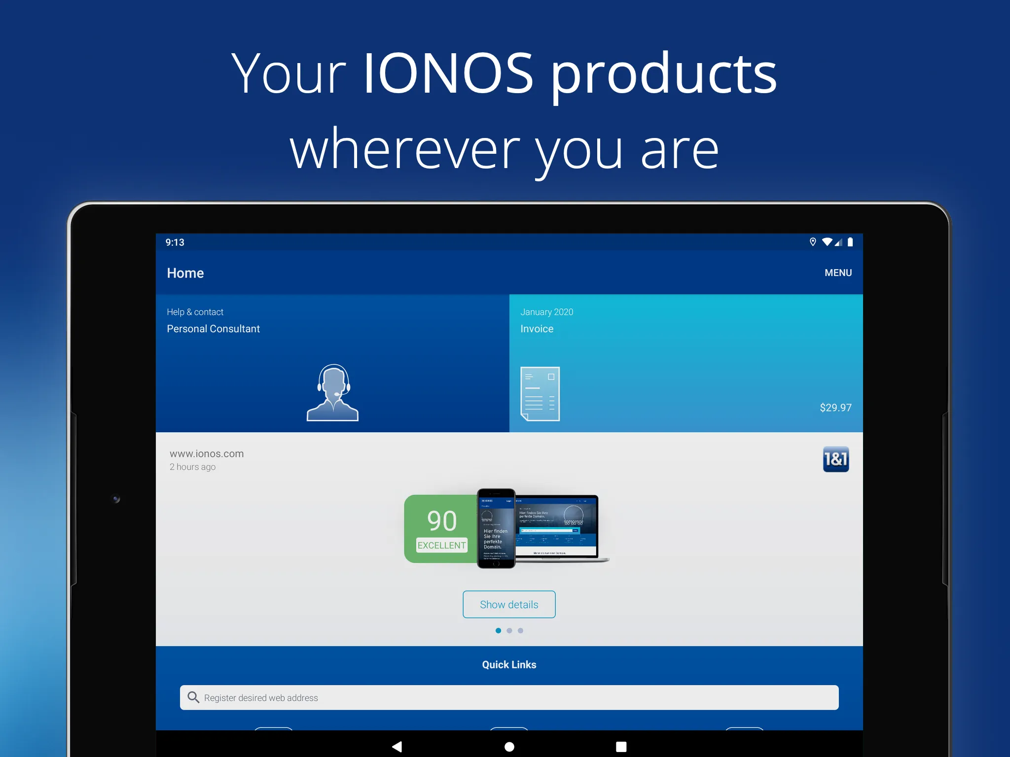 IONOS | Indus Appstore | Screenshot