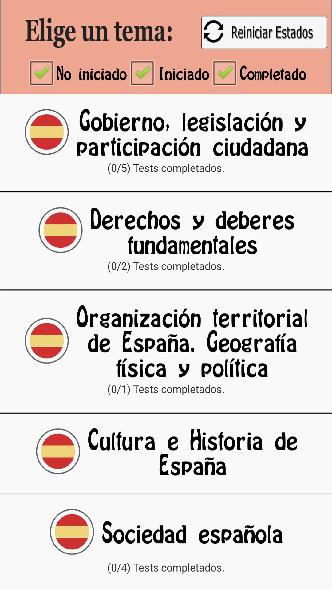 Examen nacionalidad española | Indus Appstore | Screenshot