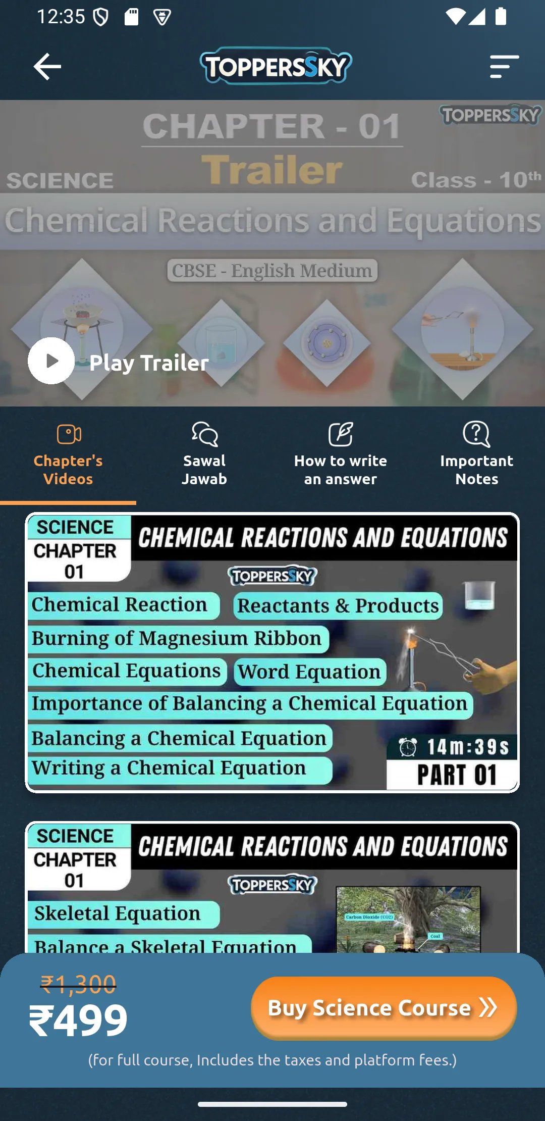 ToppersSky: Class 10 Science | Indus Appstore | Screenshot