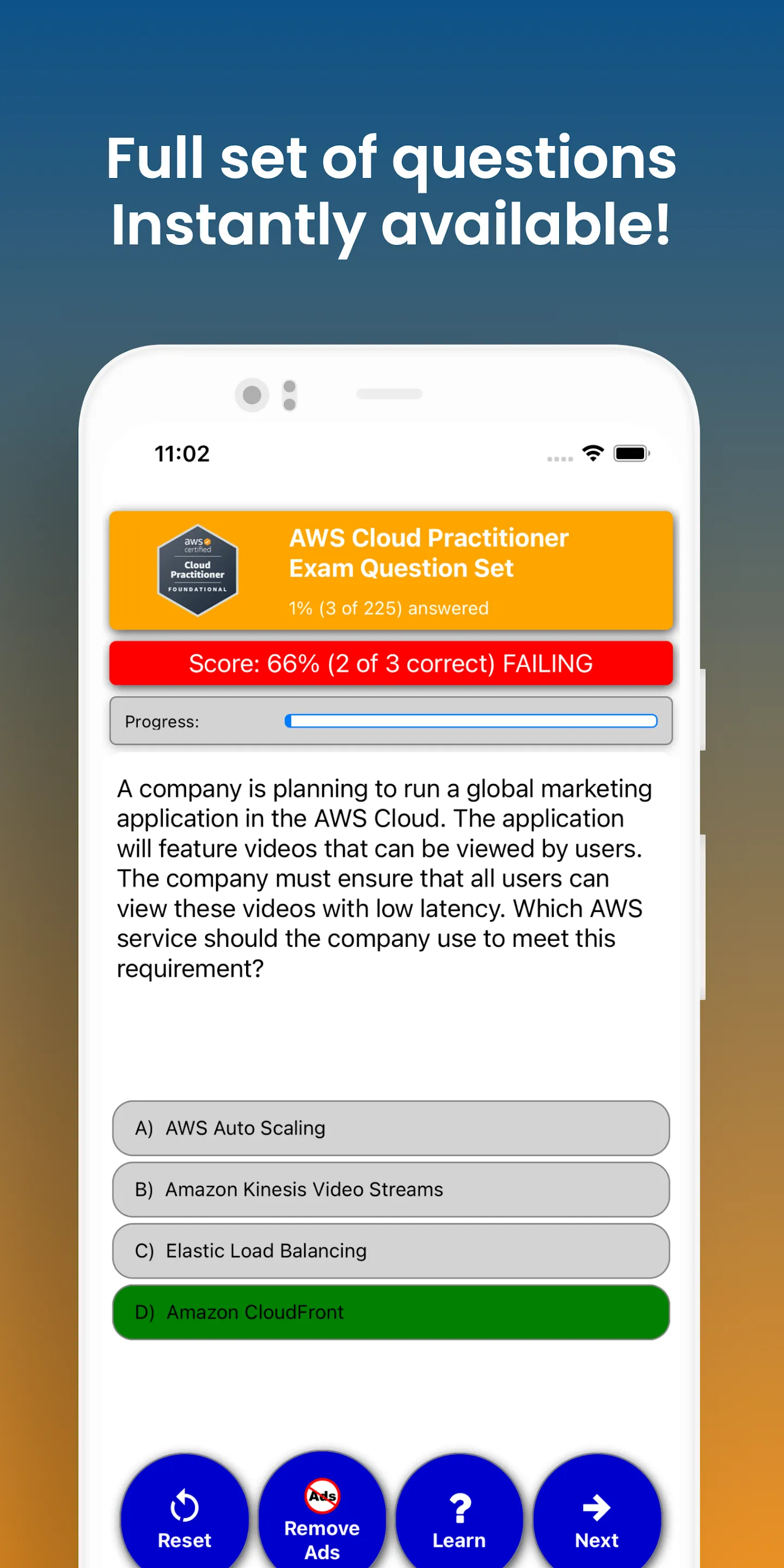 AWS Cloud Practitioner Test | Indus Appstore | Screenshot