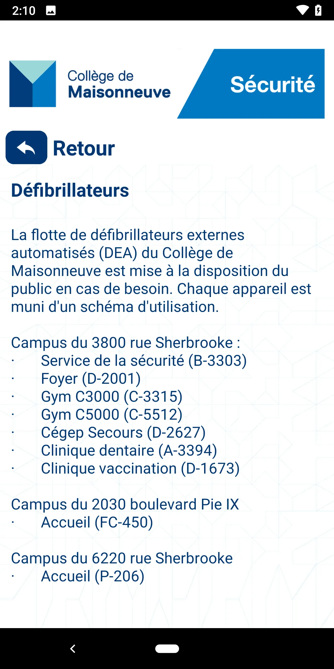 Sécurité Maisonneuve | Indus Appstore | Screenshot