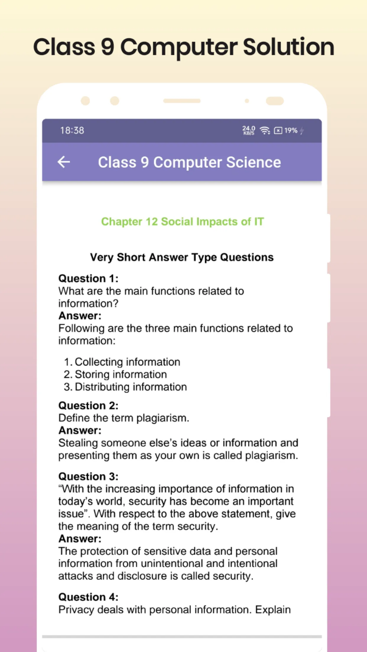 Class 9 Computer Solution | Indus Appstore | Screenshot