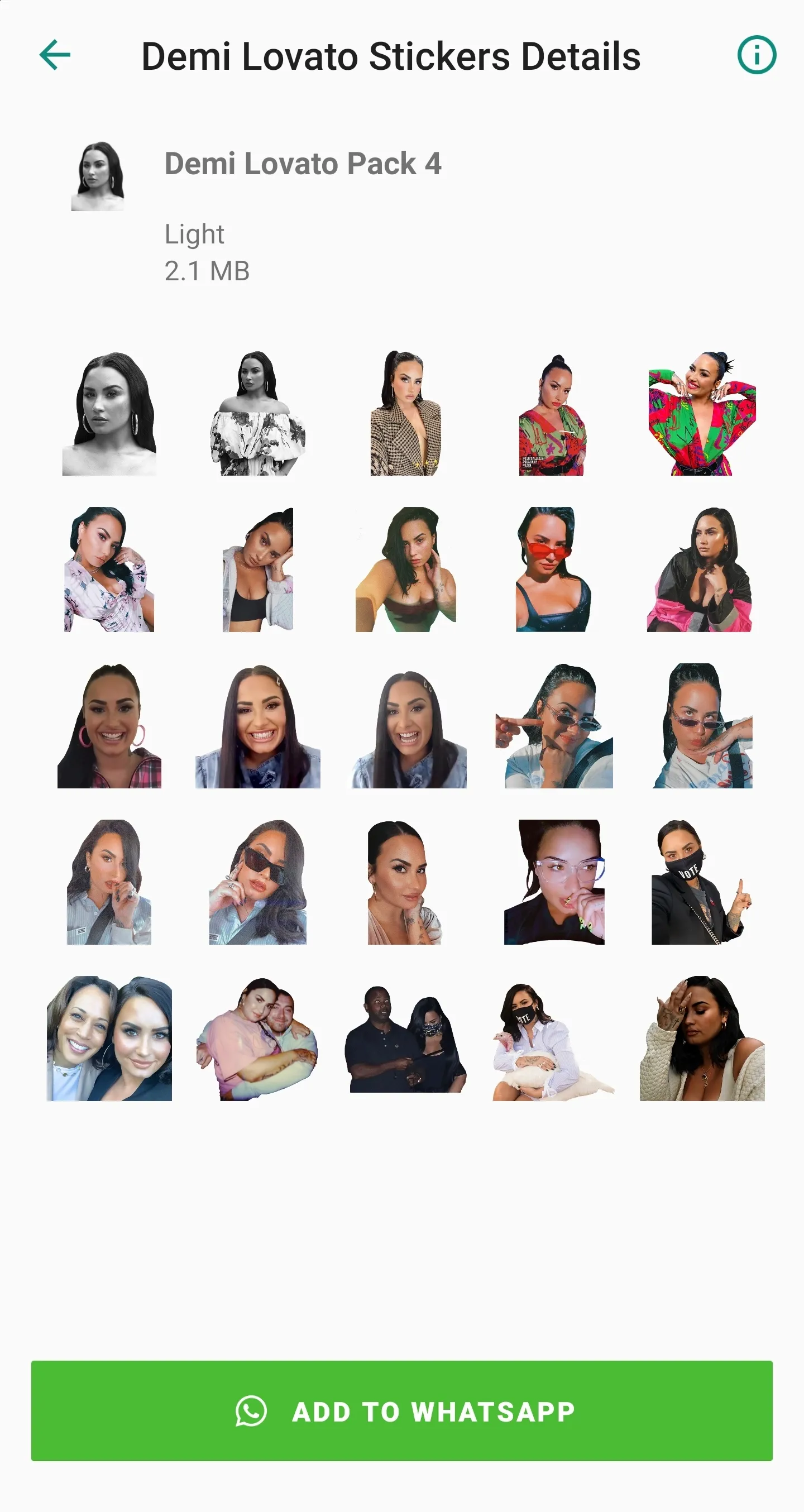 Demi Lovato Stickers App on WA | Indus Appstore | Screenshot