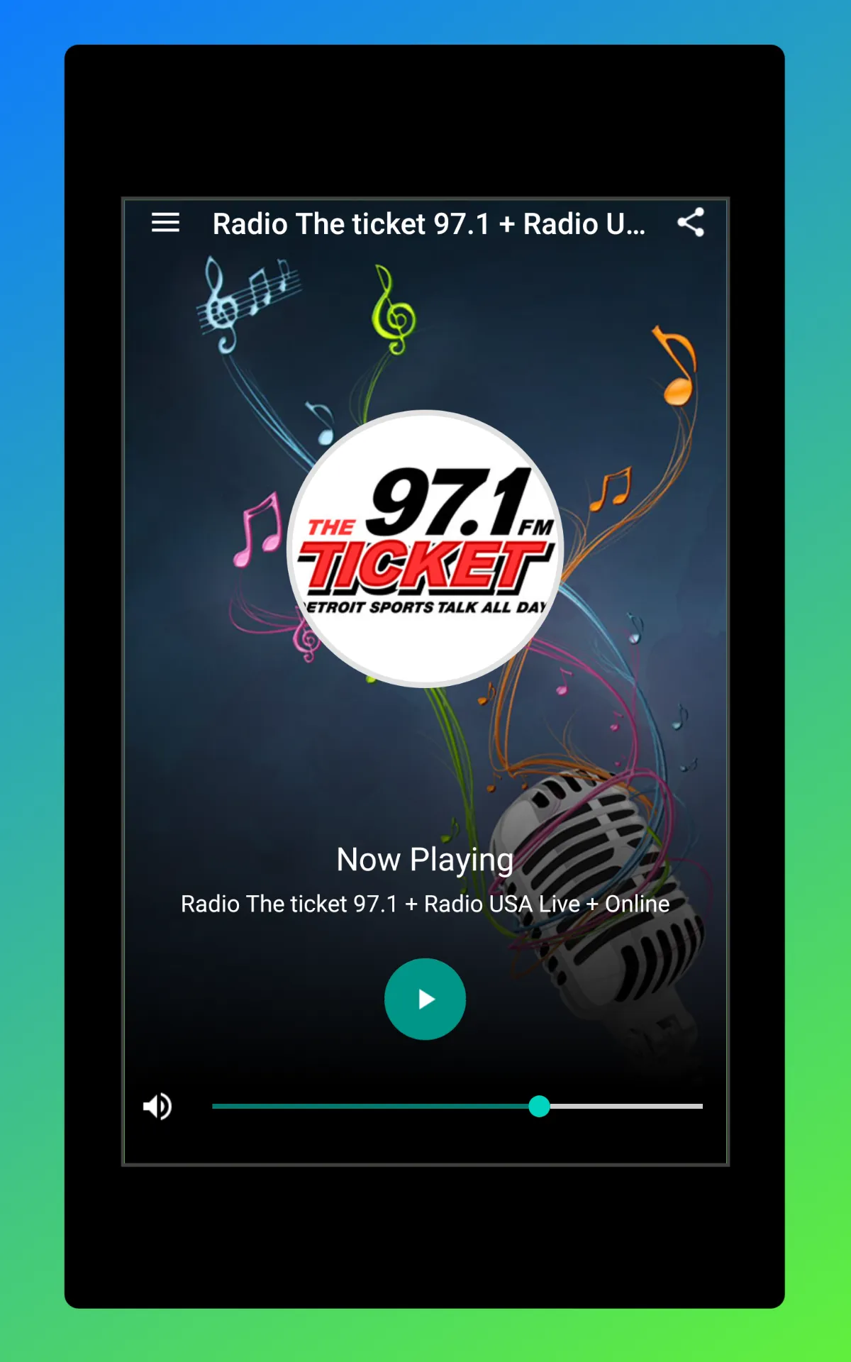 97.1 The Ticket Detroit Radio | Indus Appstore | Screenshot