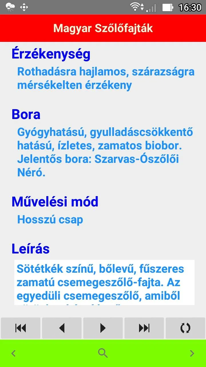 Magyar Szőlőfajták | Indus Appstore | Screenshot