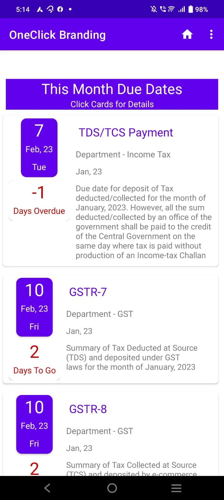 OneClick Branding - Taxupdates | Indus Appstore | Screenshot