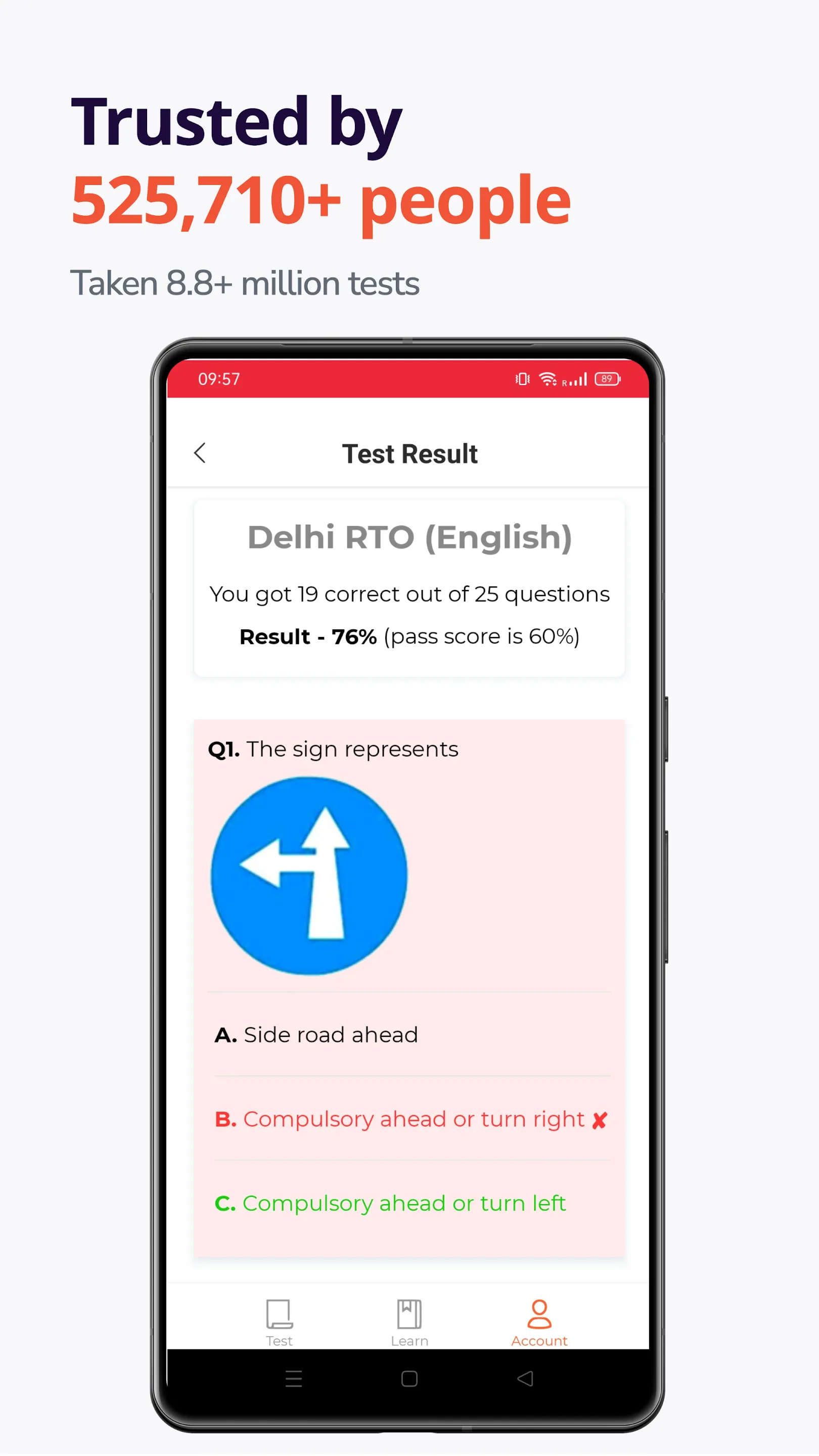 Learners Test - India RTO Exam | Indus Appstore | Screenshot