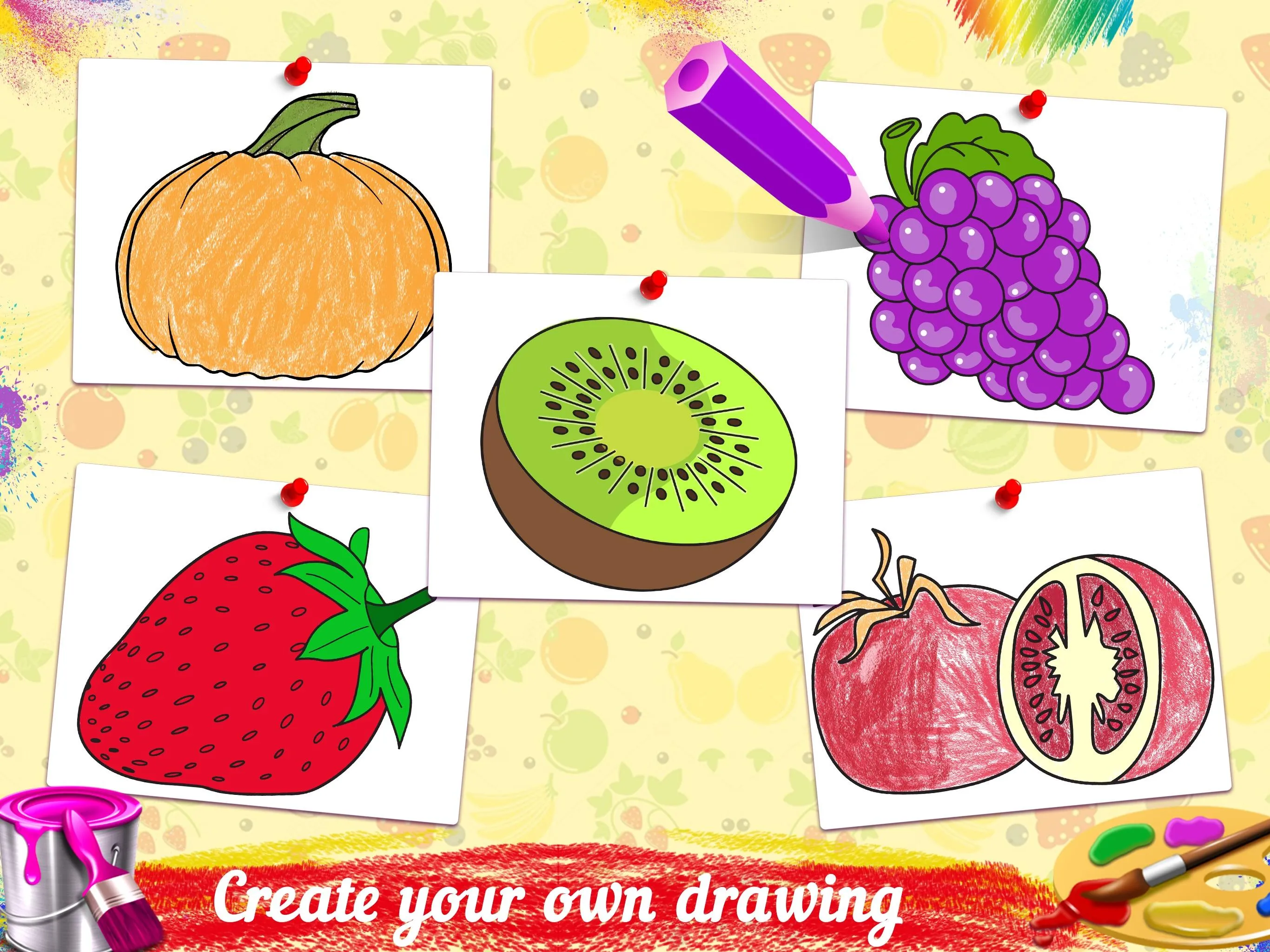 Drawing populer fruits for kid | Indus Appstore | Screenshot