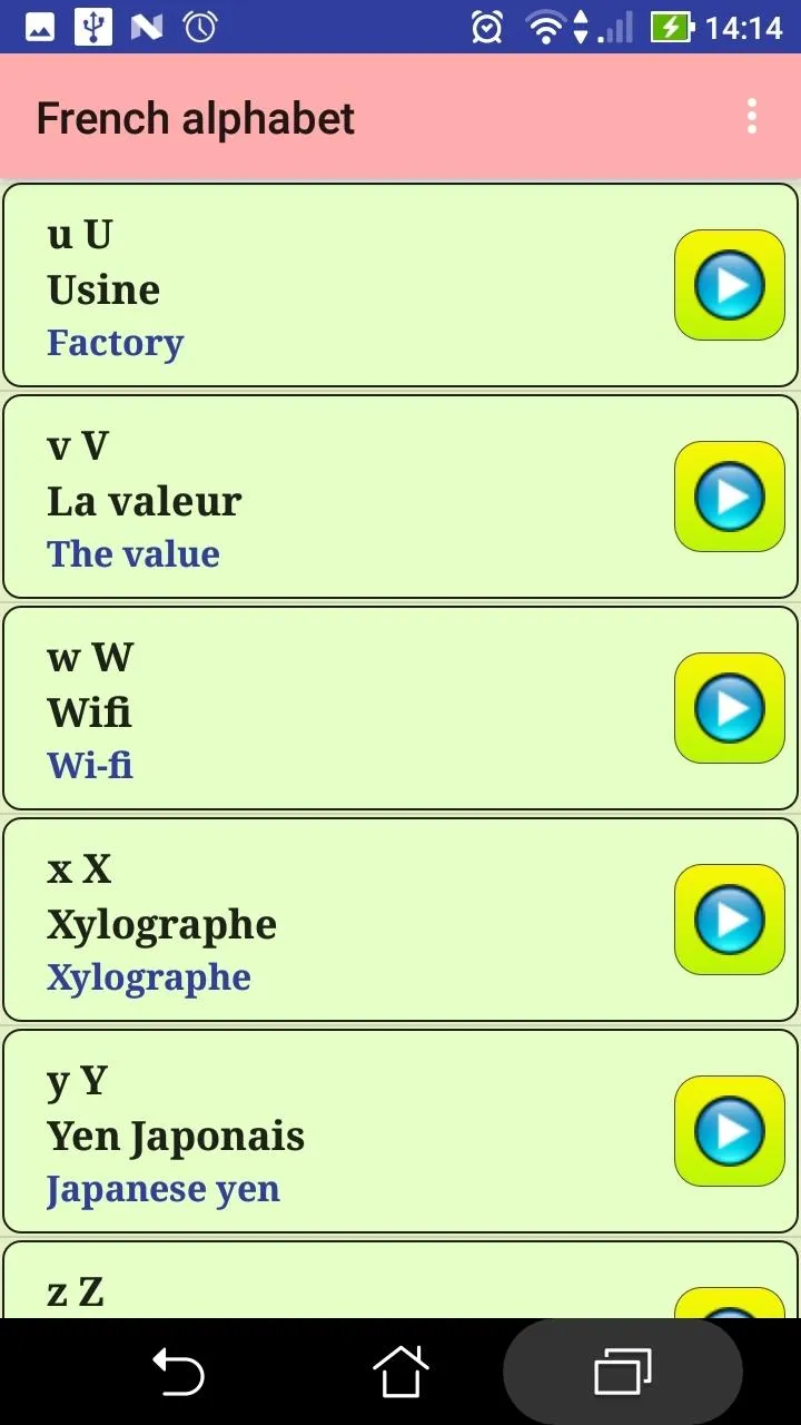 French alphabet pronunciation | Indus Appstore | Screenshot