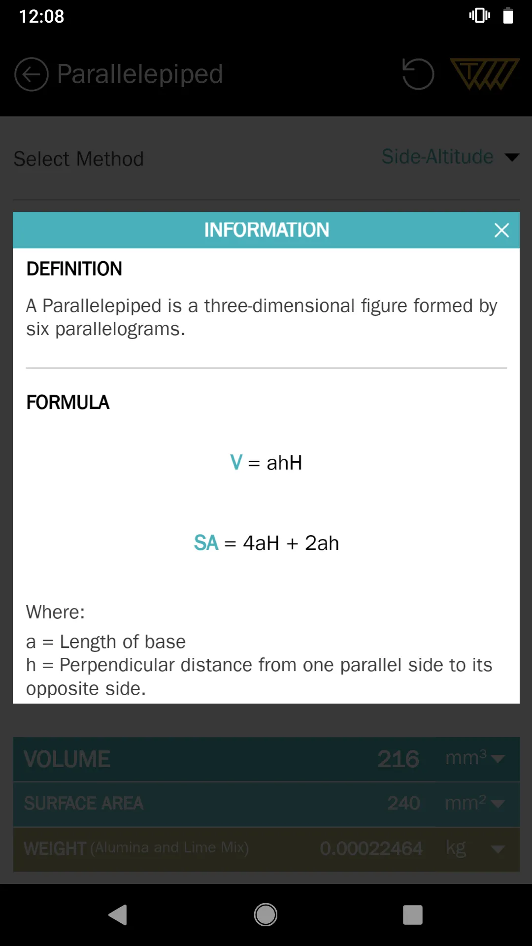 Area Volume Calculator | Indus Appstore | Screenshot