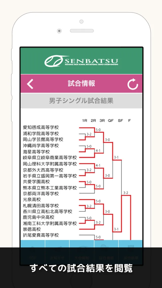 全国選抜高校テニス大会「SENBATSU」 | Indus Appstore | Screenshot