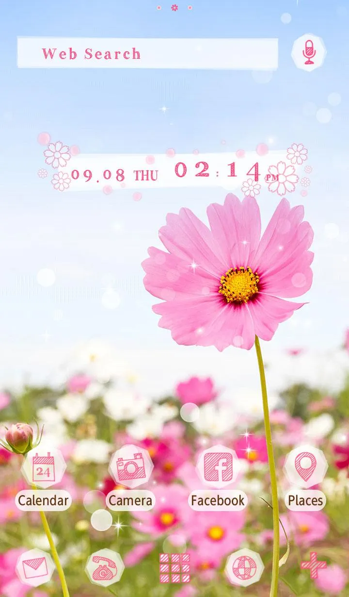 Pink Cosmos Theme +HOME | Indus Appstore | Screenshot