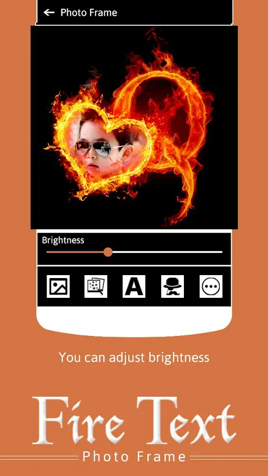 Fire Text Photo Frame | Indus Appstore | Screenshot