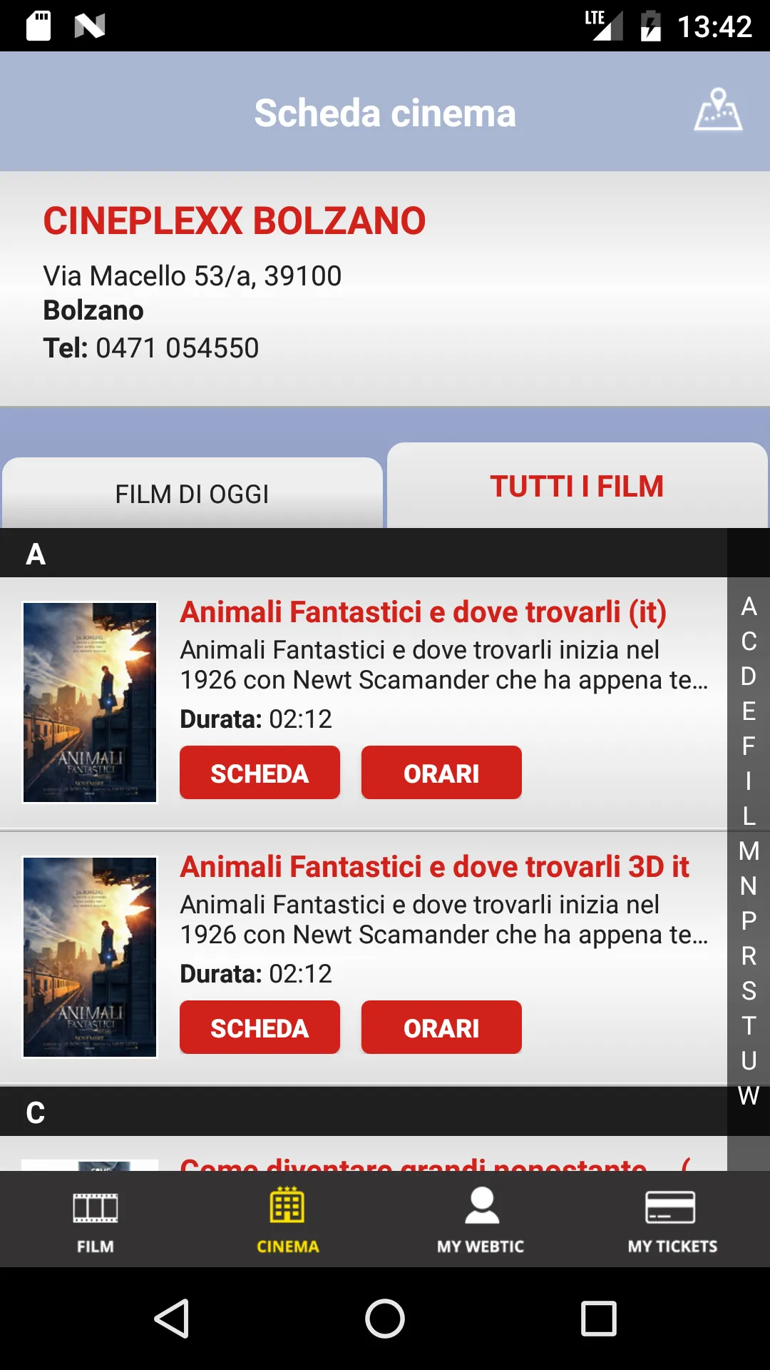 Webtic Cineplexx Bolzano | Indus Appstore | Screenshot