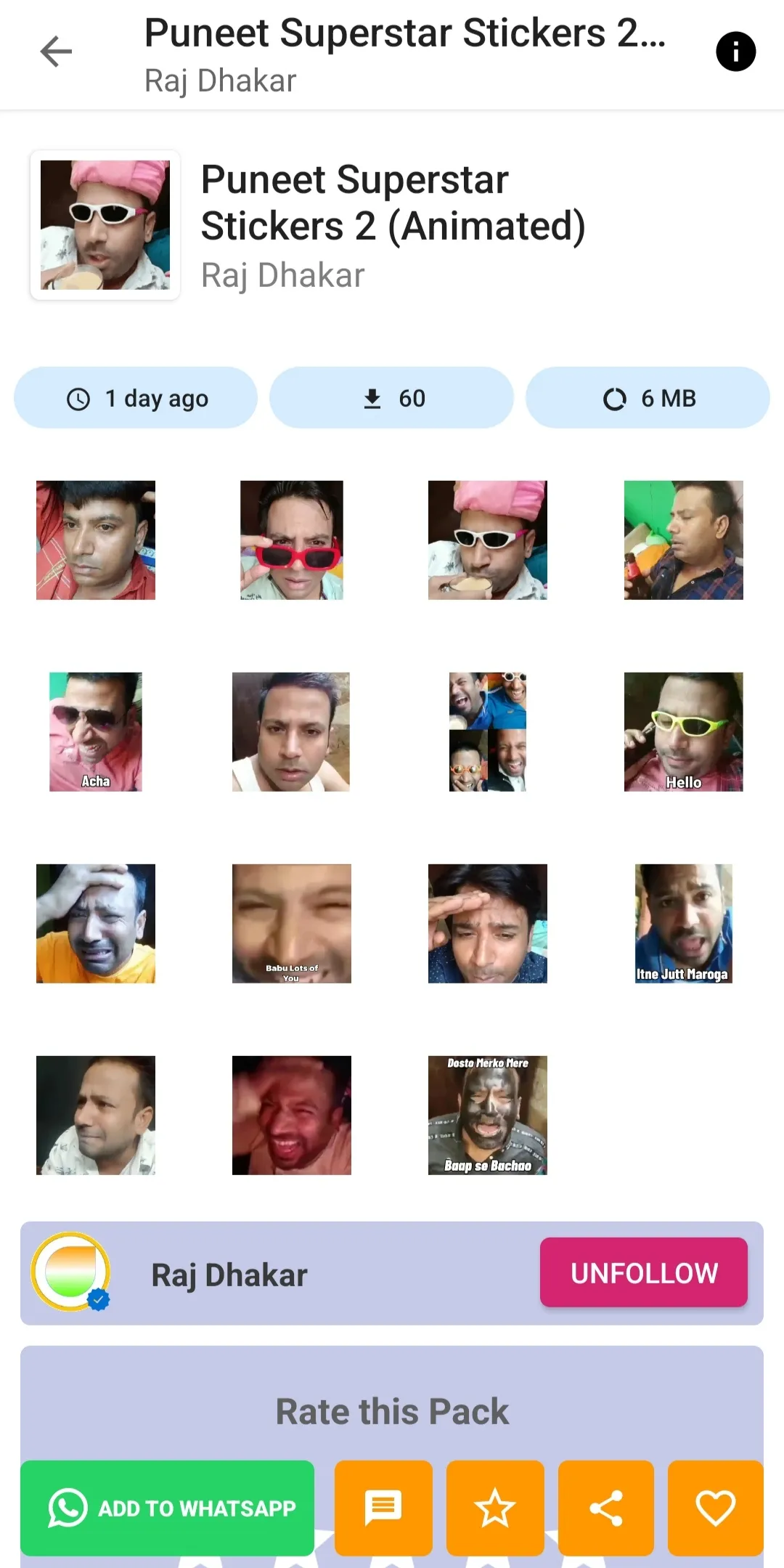 Puneet Superstar Stickers | Indus Appstore | Screenshot