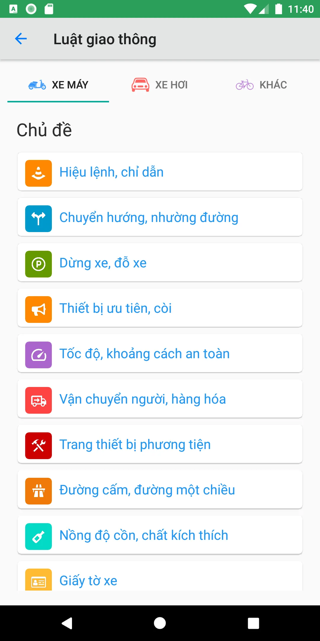 200 Câu Hỏi Ôn Thi GPLX A1 | Indus Appstore | Screenshot