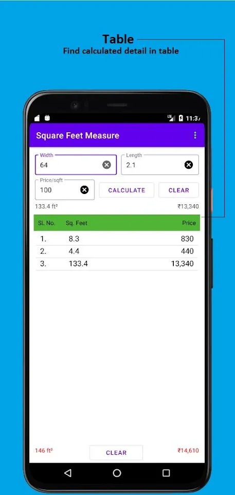 Square Feet Measure | Indus Appstore | Screenshot