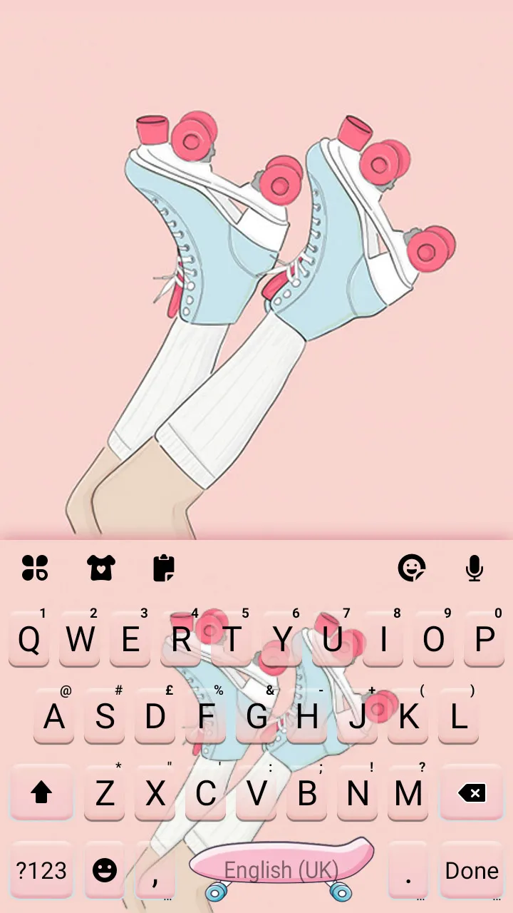 Pink Roller Skate Keyboard Bac | Indus Appstore | Screenshot