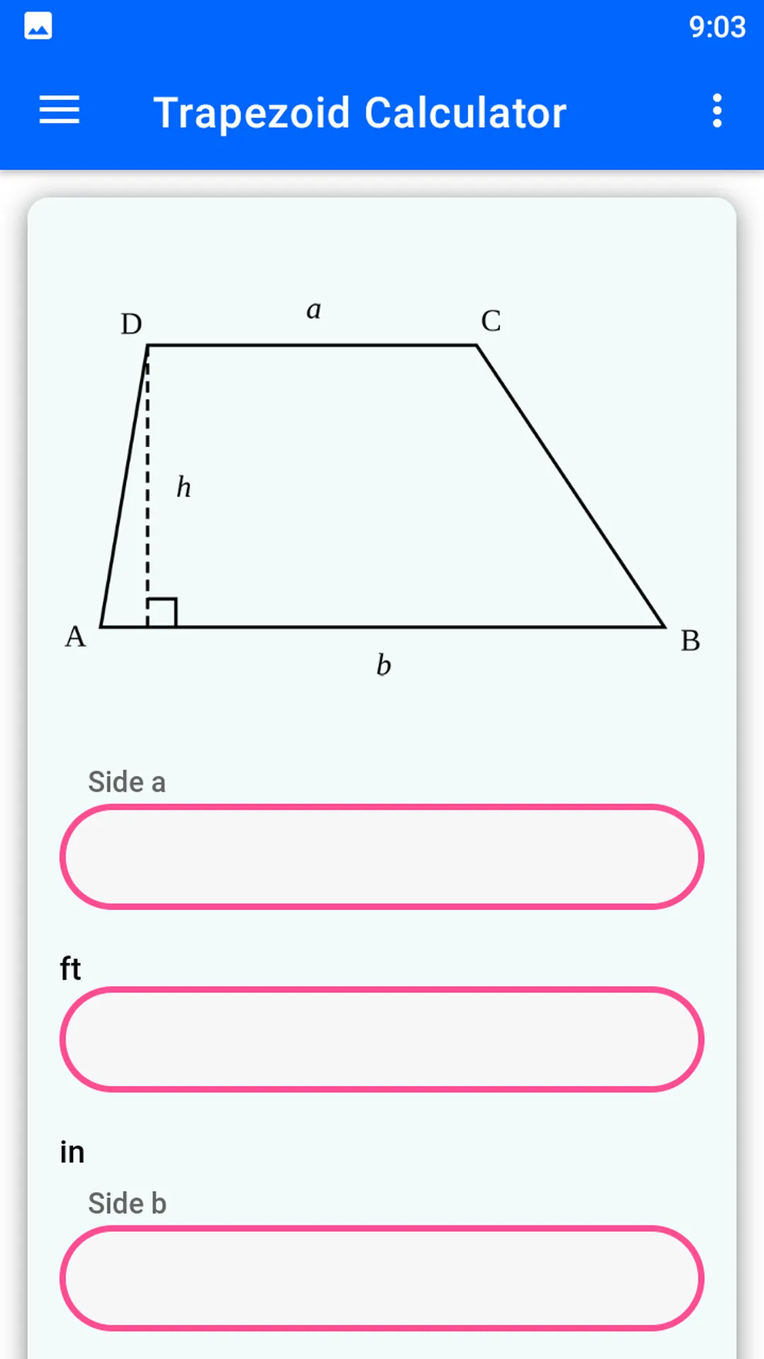 Area Calculator for all Shapes | Indus Appstore | Screenshot