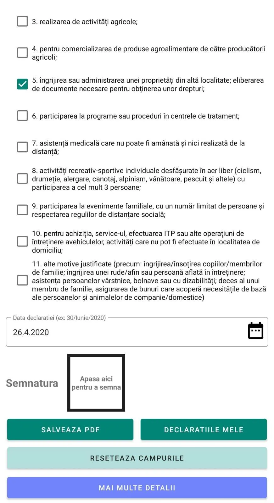 Declaraţie Propria Răspundere | Indus Appstore | Screenshot