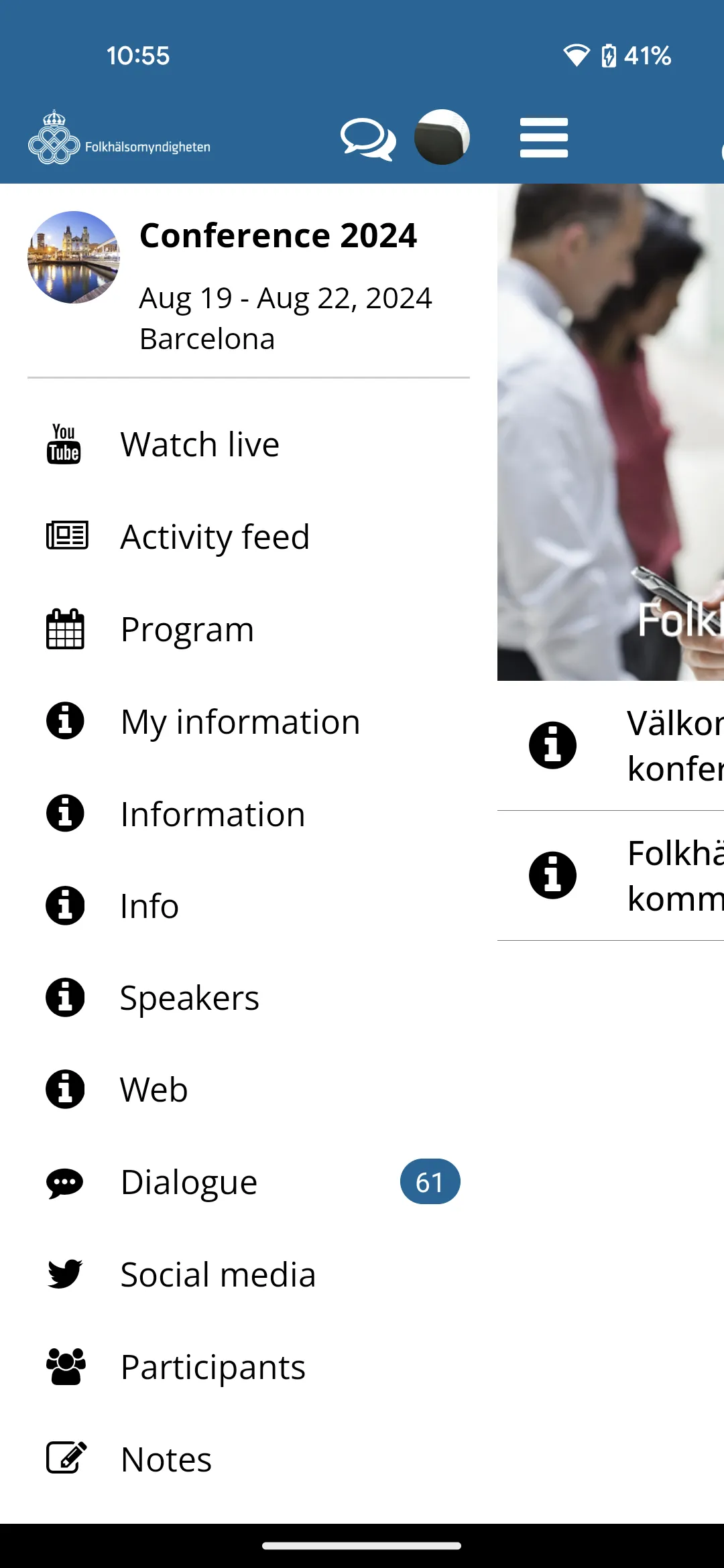 Folkhälsomyndigheten Konferens | Indus Appstore | Screenshot