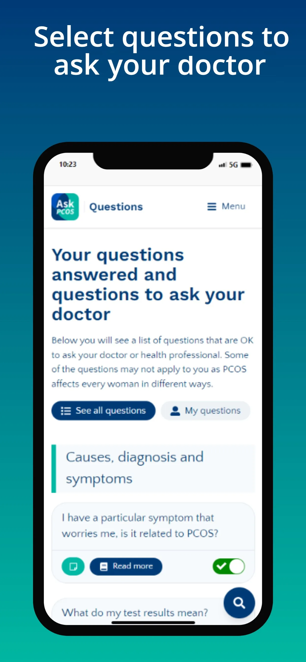 AskPCOS | Indus Appstore | Screenshot